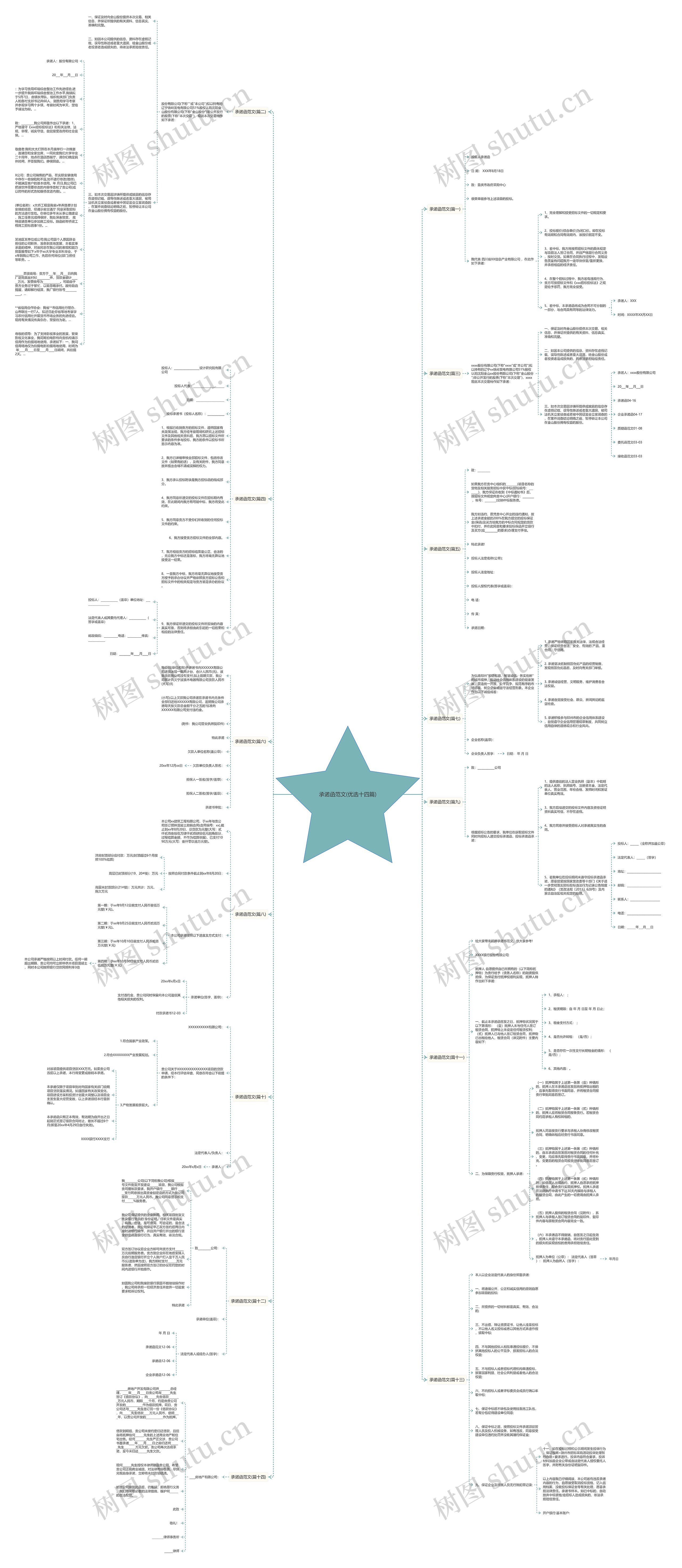 承诺函范文(优选十四篇)思维导图