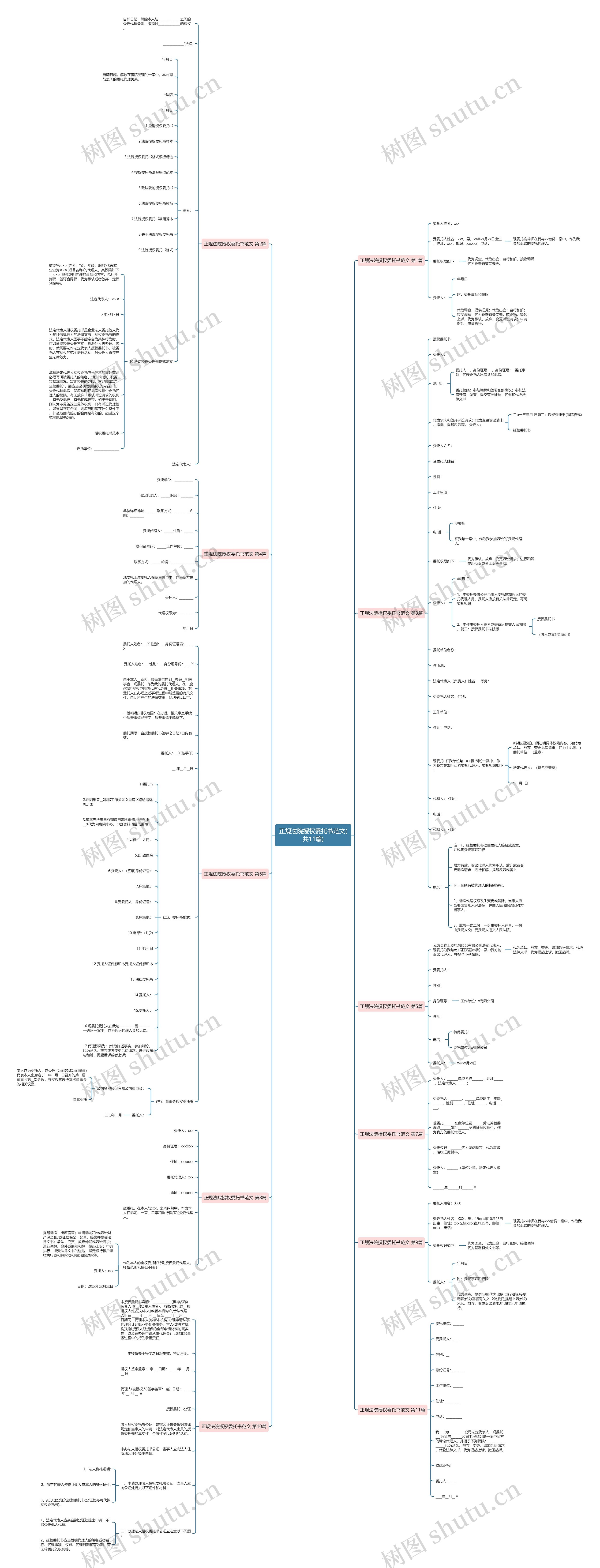 正规法院授权委托书范文(共11篇)思维导图