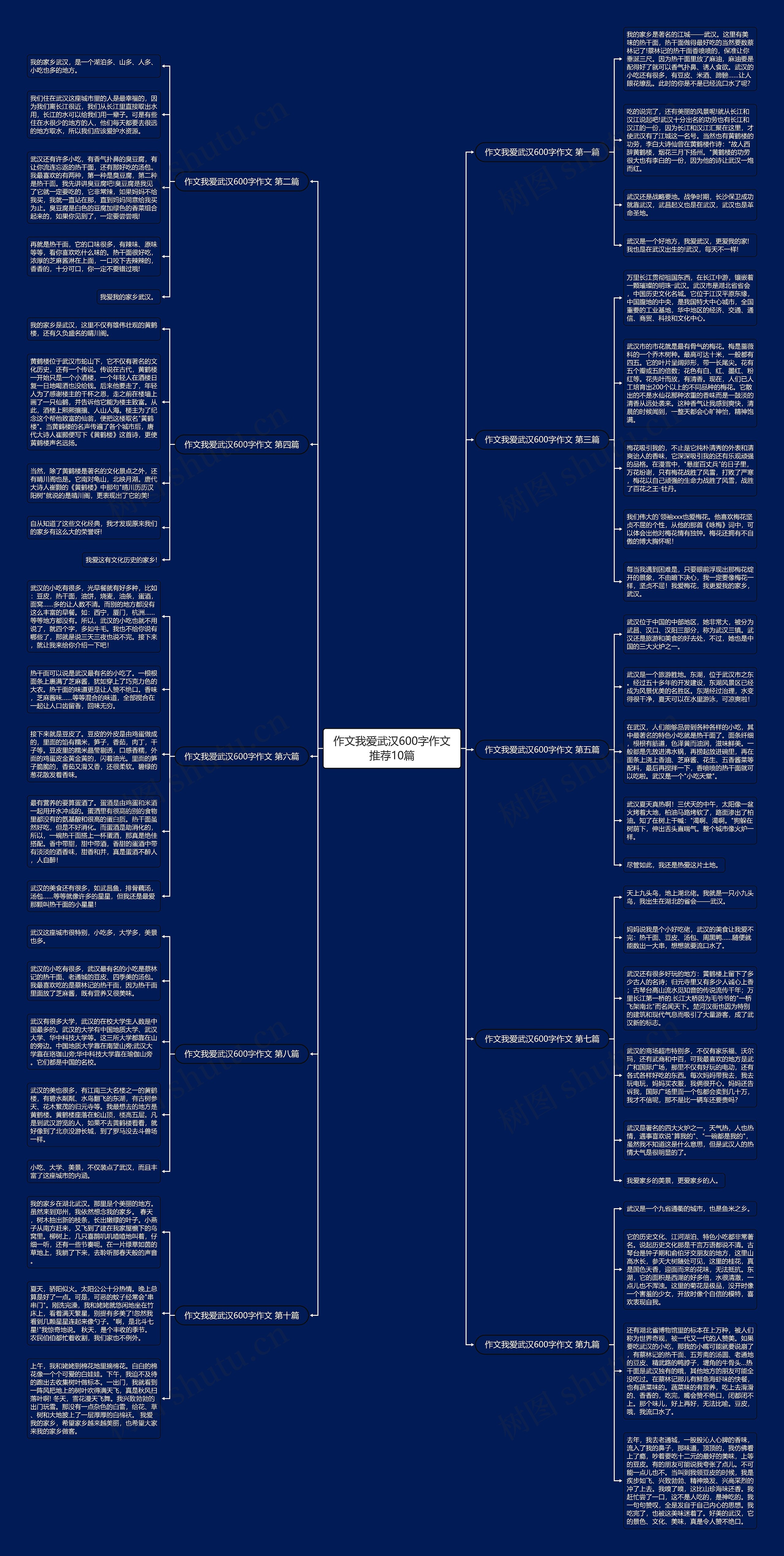 作文我爱武汉600字作文推荐10篇思维导图