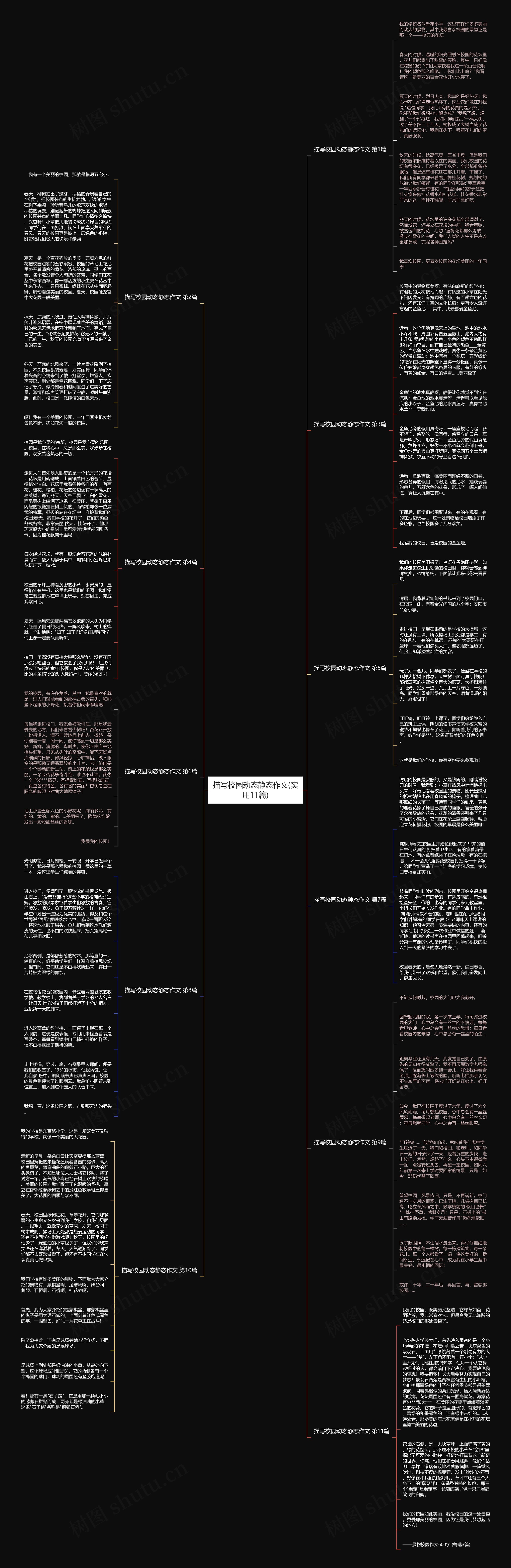 描写校园动态静态作文(实用11篇)思维导图