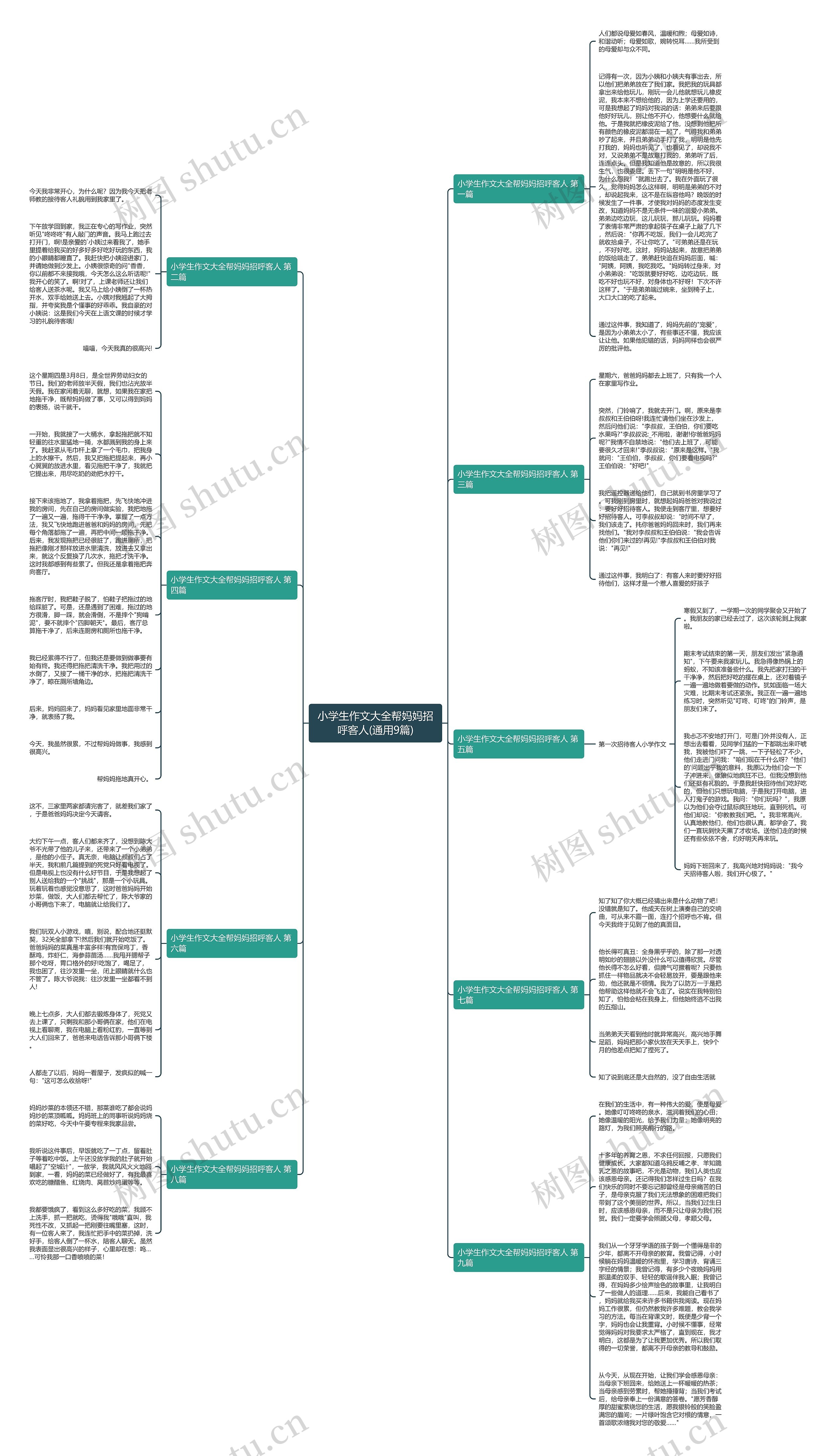 小学生作文大全帮妈妈招呼客人(通用9篇)思维导图