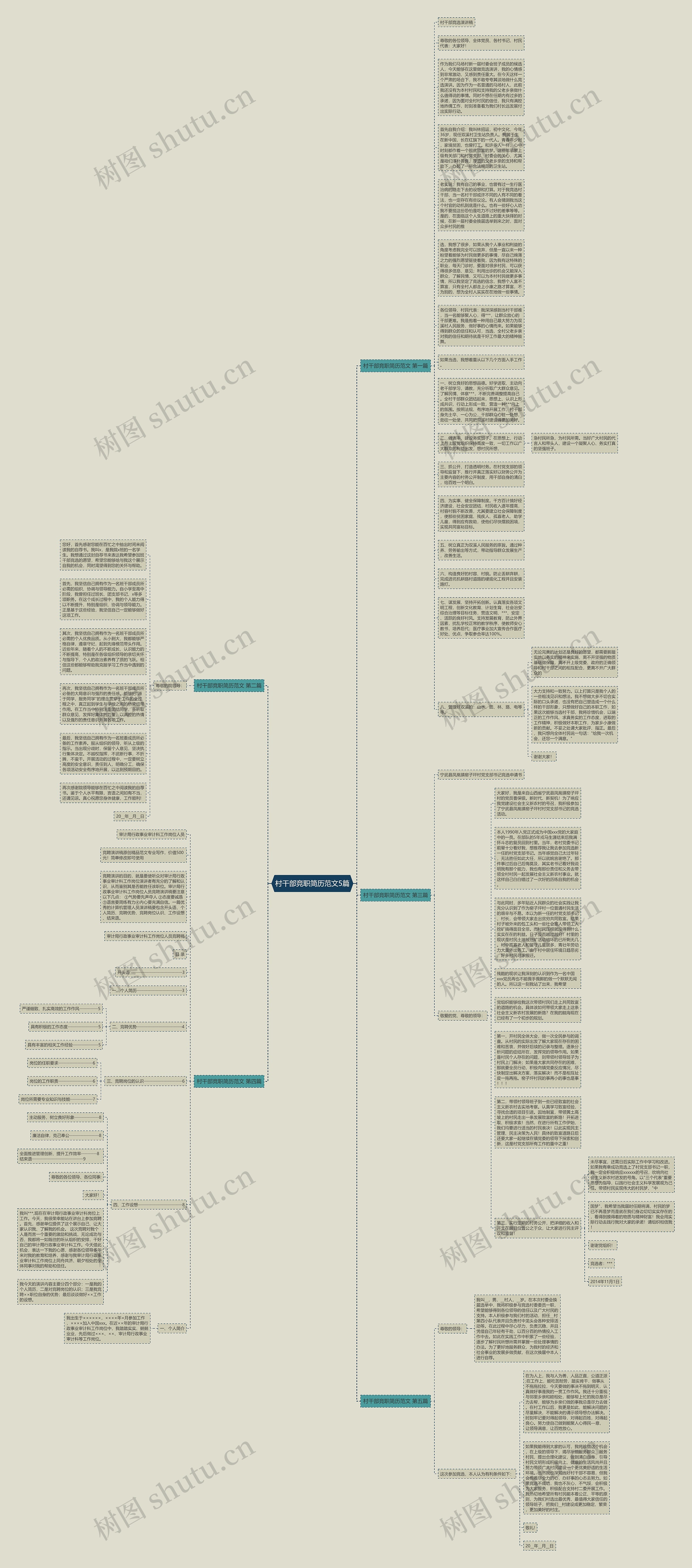 村干部竞职简历范文5篇思维导图