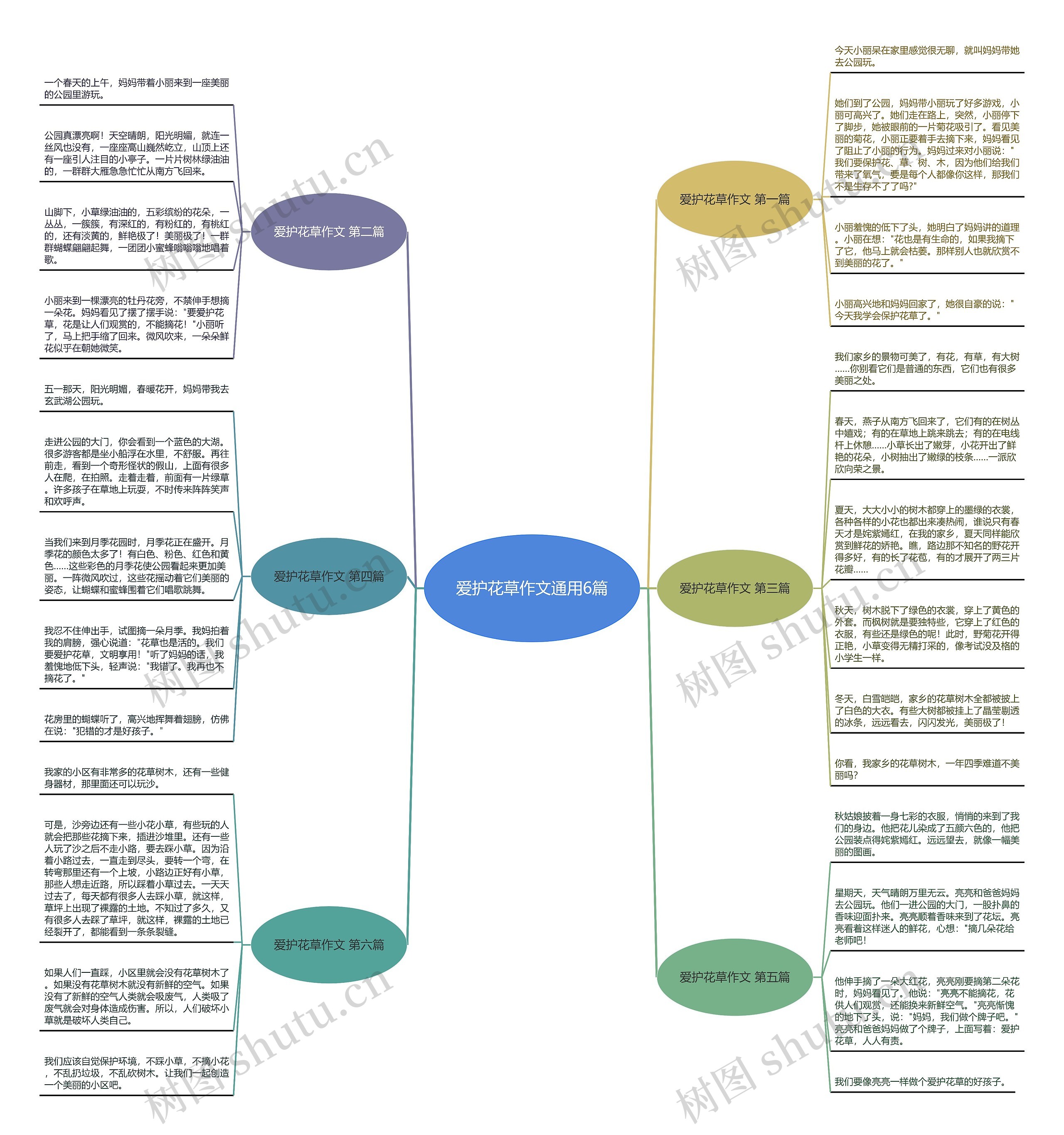 爱护花草作文通用6篇思维导图
