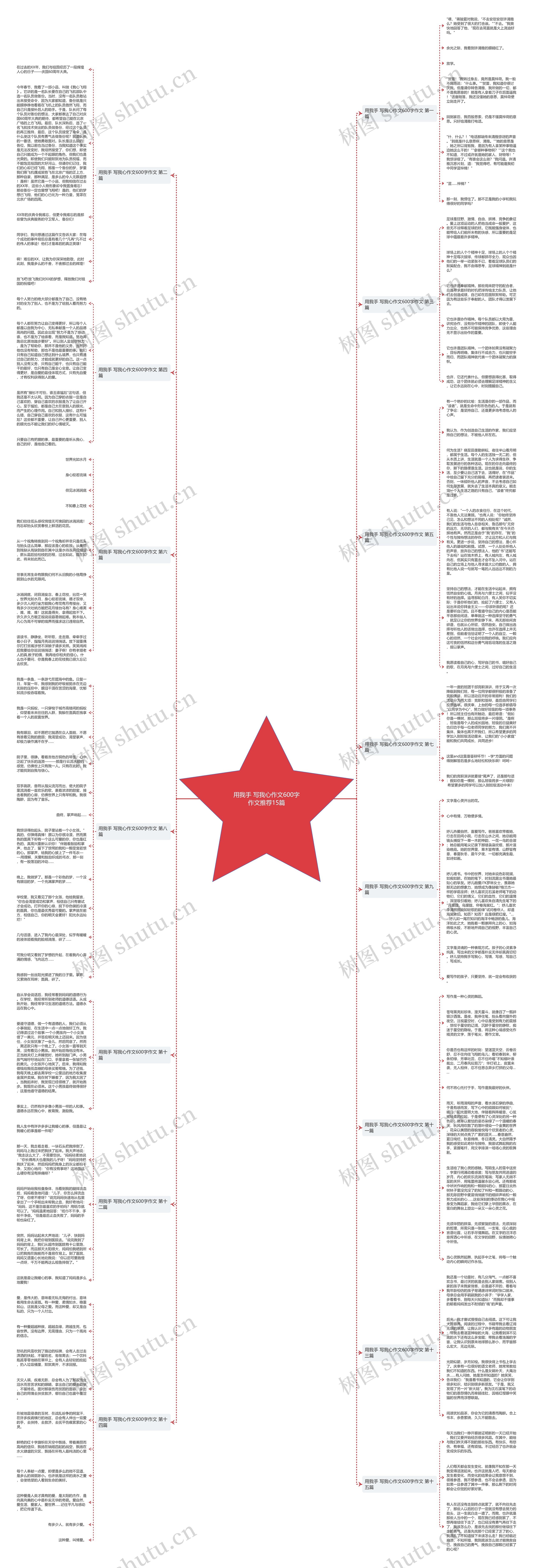用我手 写我心作文600字作文推荐15篇思维导图
