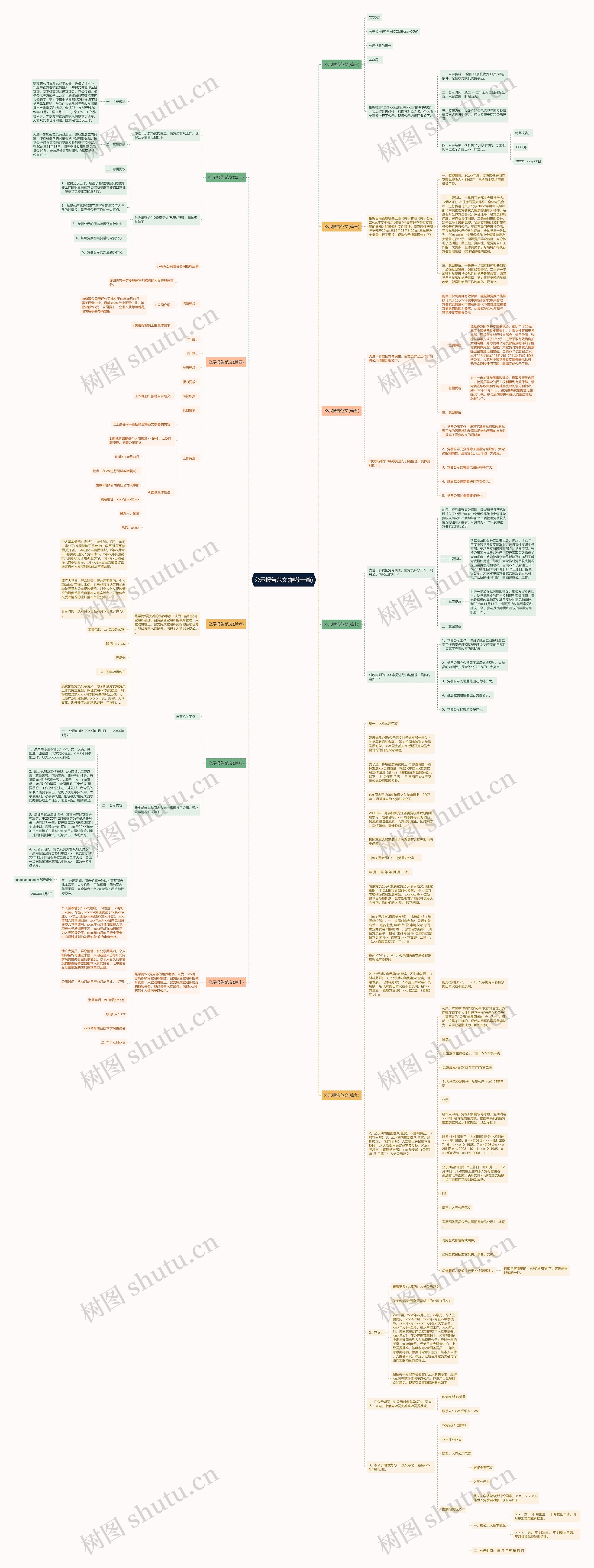 公示报告范文(推荐十篇)思维导图