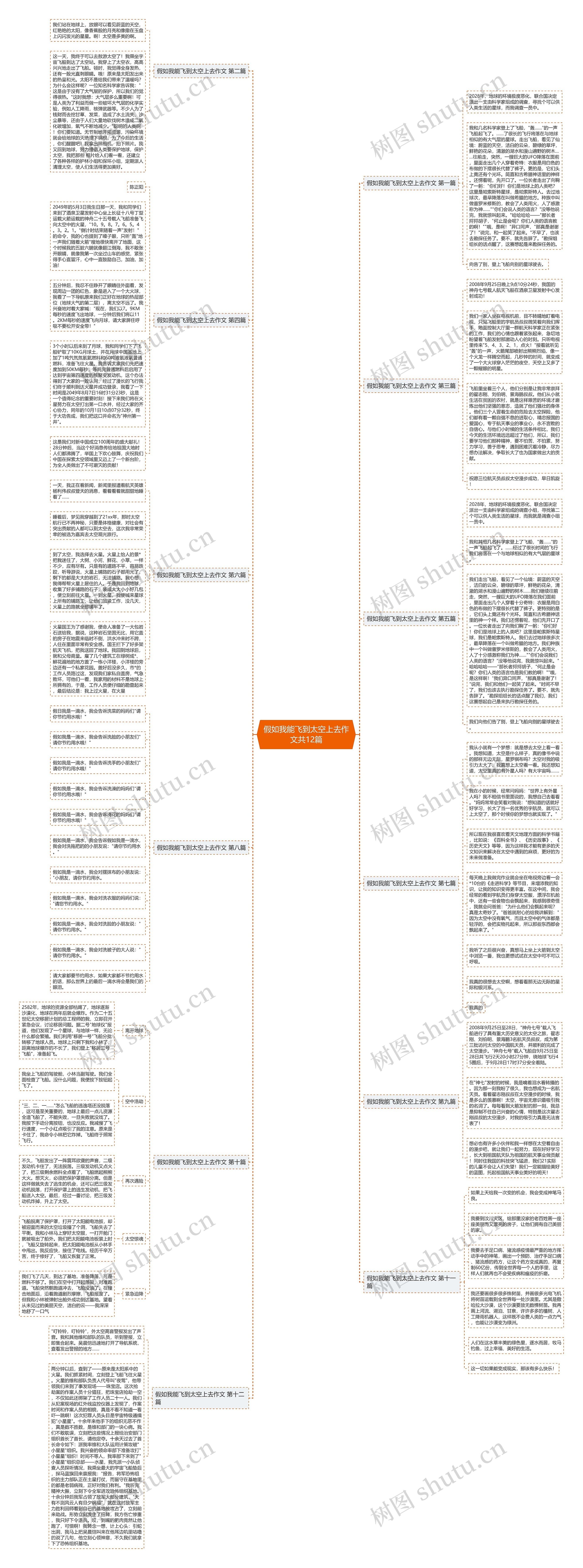 假如我能飞到太空上去作文共12篇思维导图
