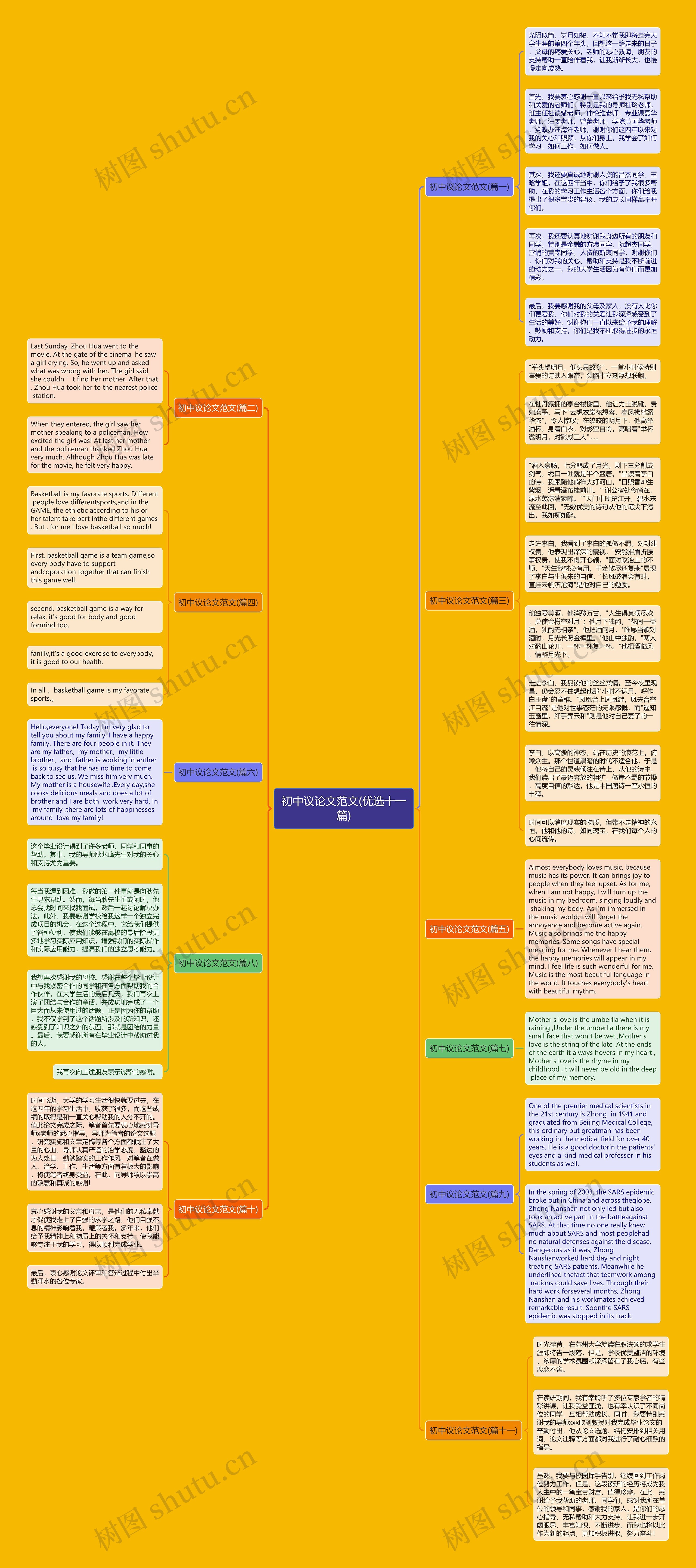 初中议论文范文(优选十一篇)思维导图