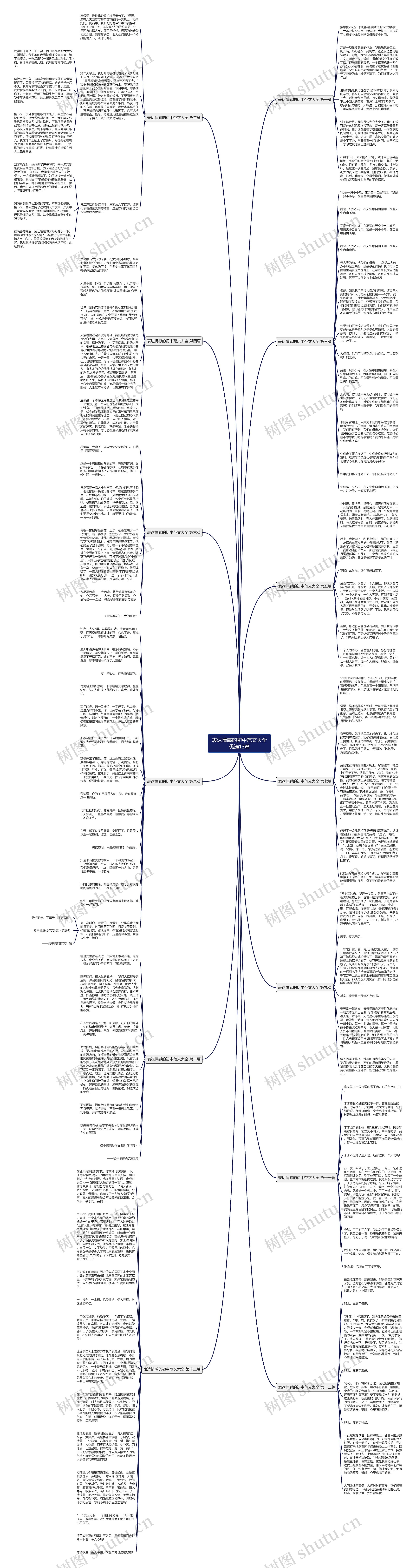 表达情感的初中范文大全优选13篇思维导图