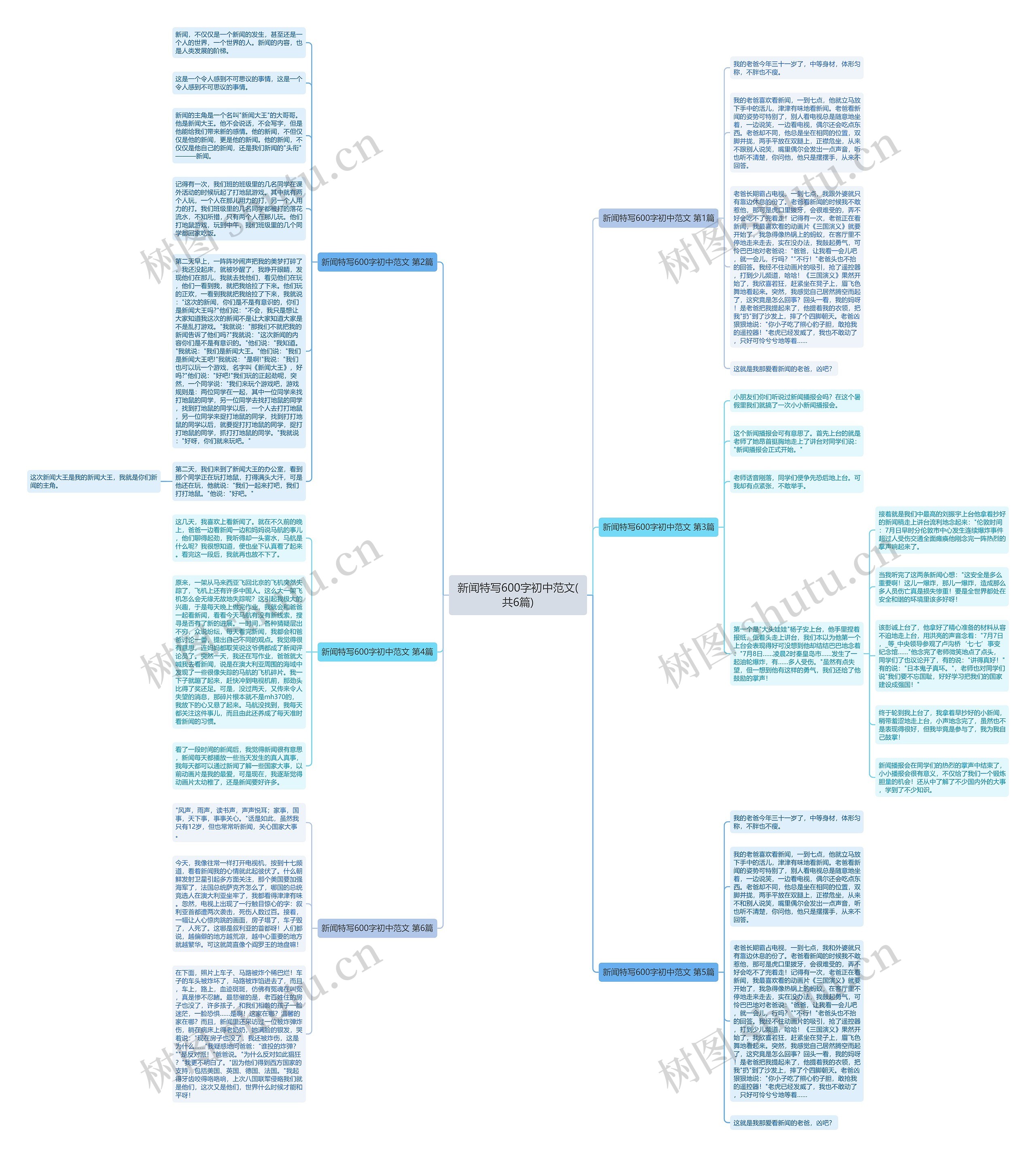 新闻特写600字初中范文(共6篇)思维导图