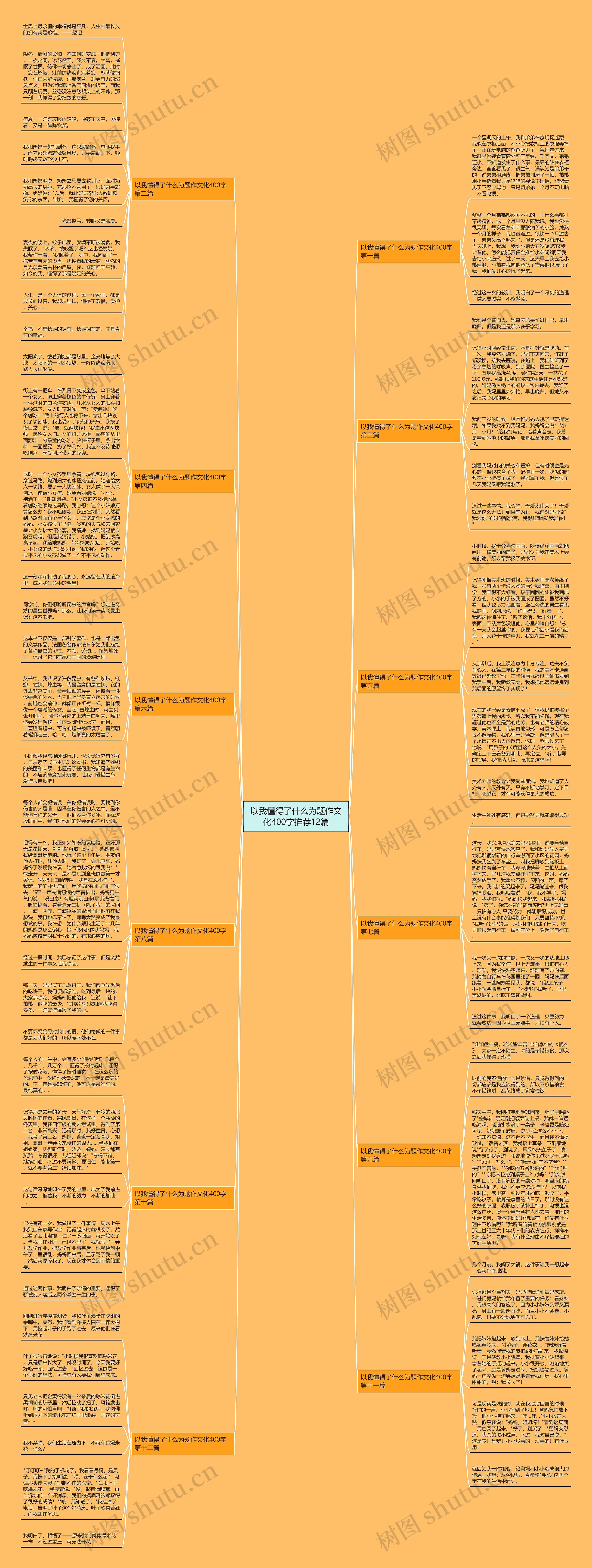 以我懂得了什么为题作文化400字推荐12篇思维导图