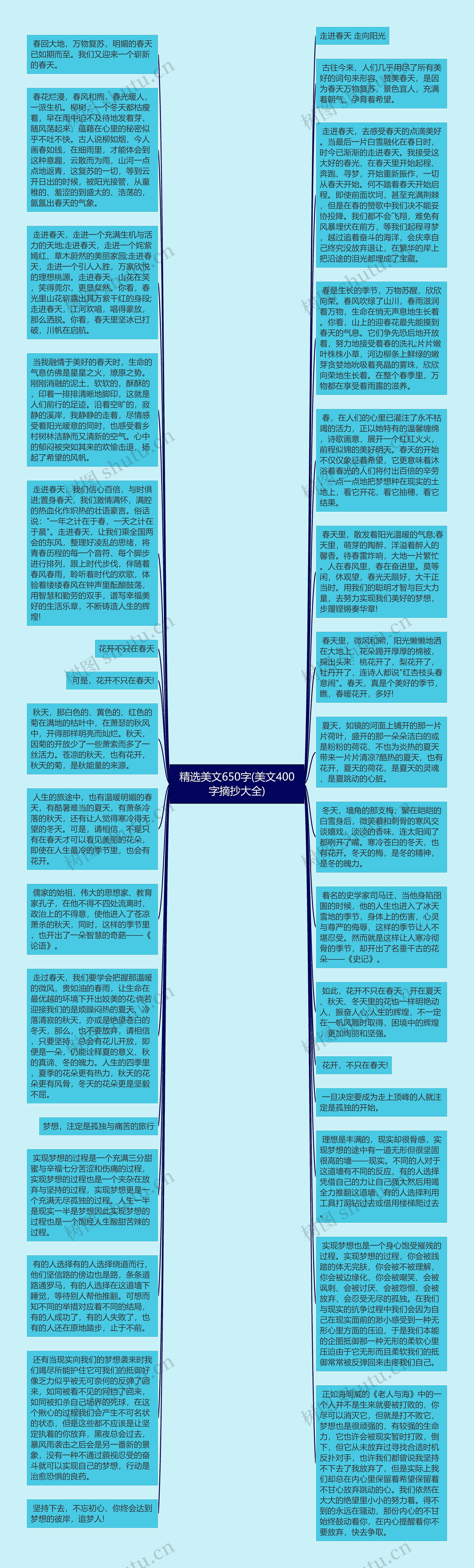 精选美文650字(美文400字摘抄大全)思维导图