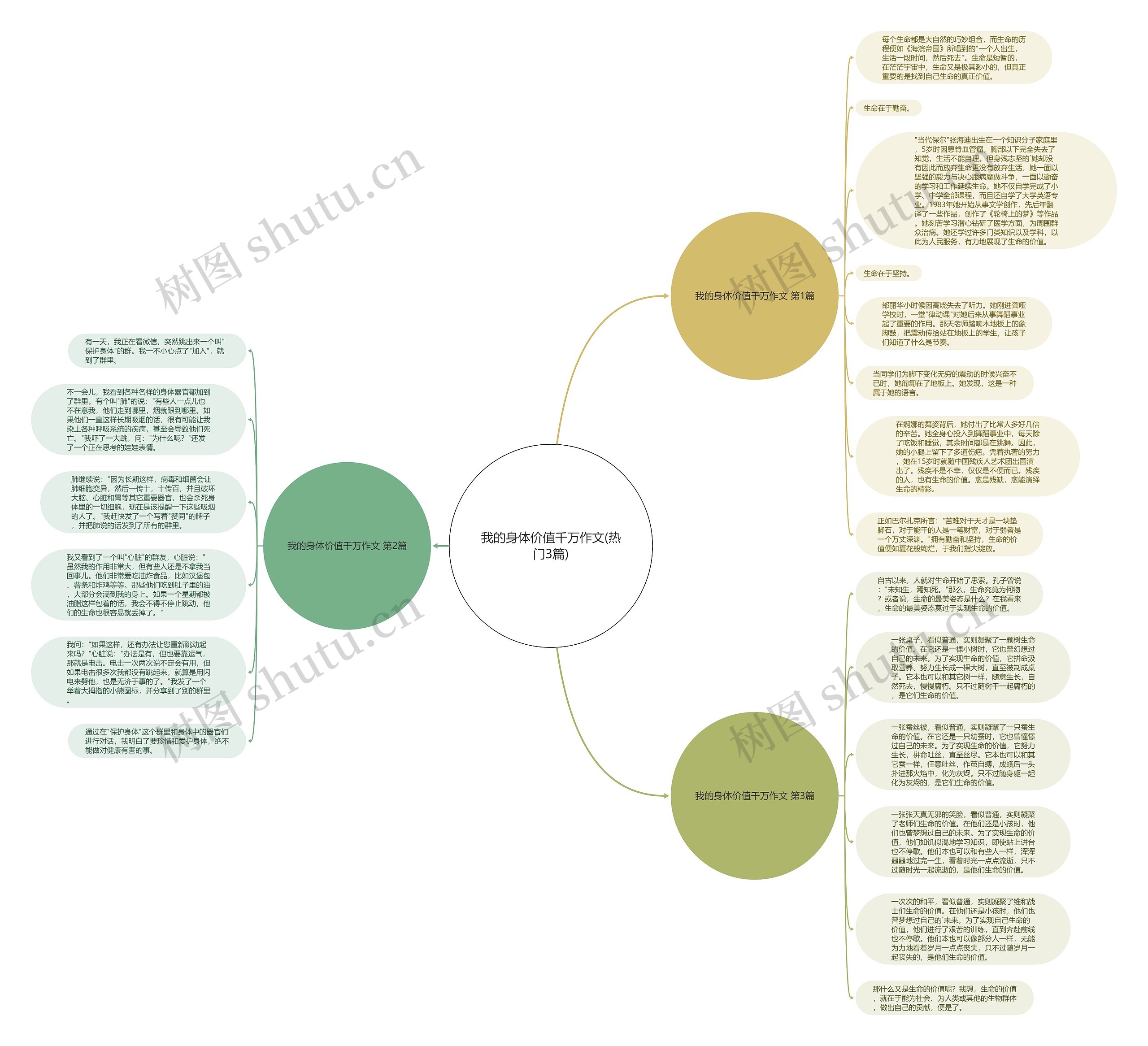 我的身体价值千万作文(热门3篇)思维导图