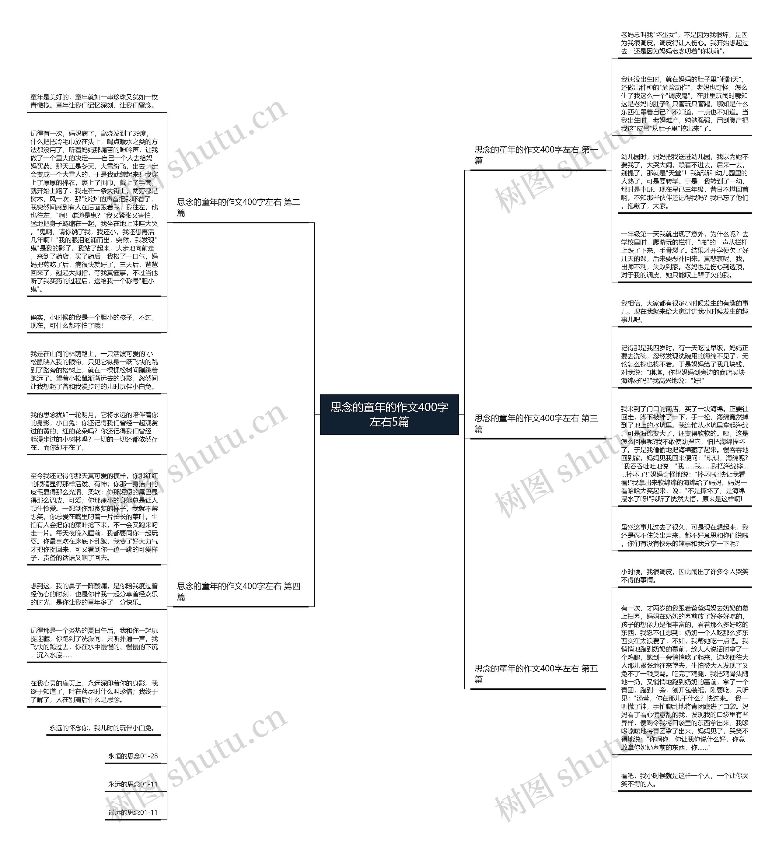 思念的童年的作文400字左右5篇思维导图