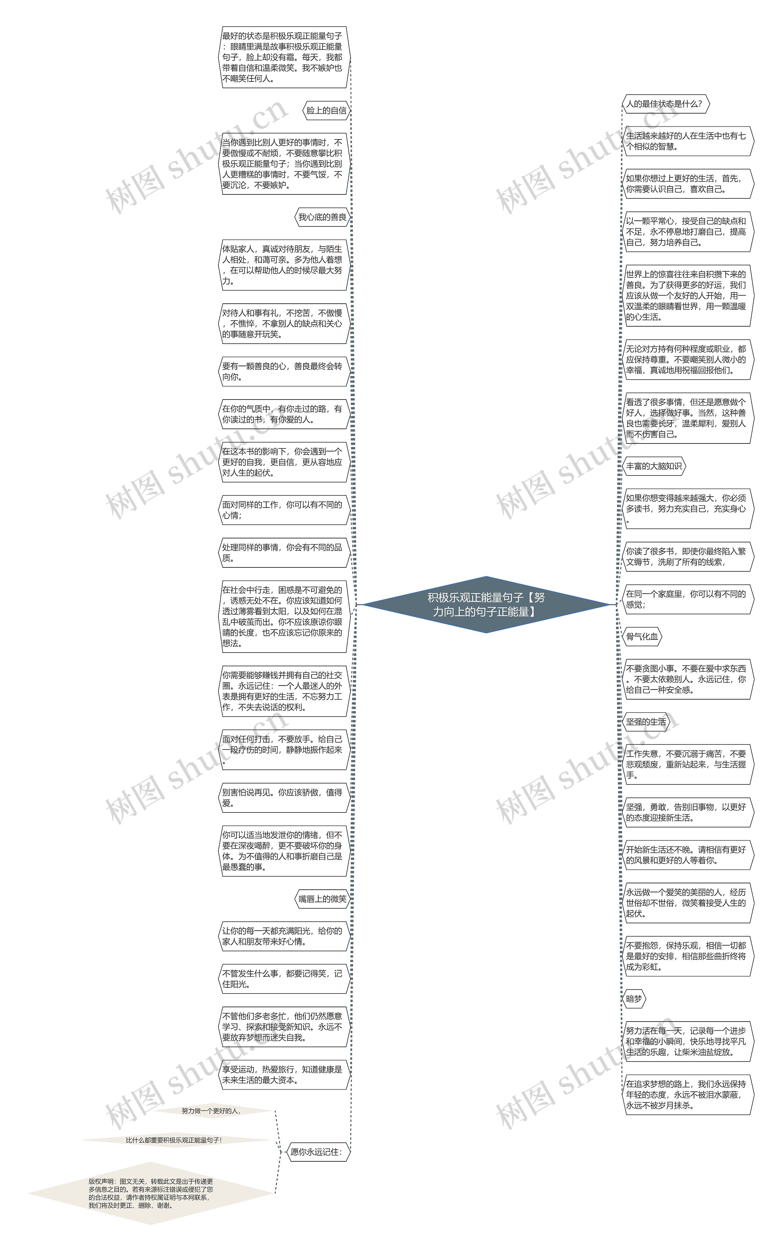 积极乐观正能量句子【努力向上的句子正能量】思维导图