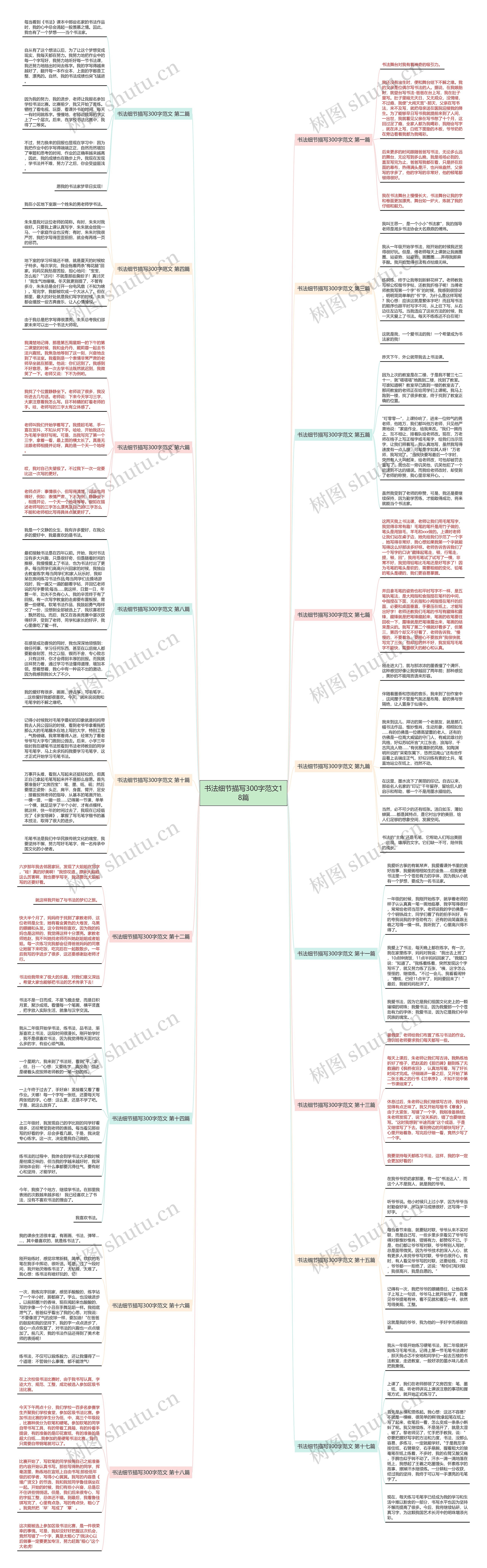 书法细节描写300字范文18篇思维导图