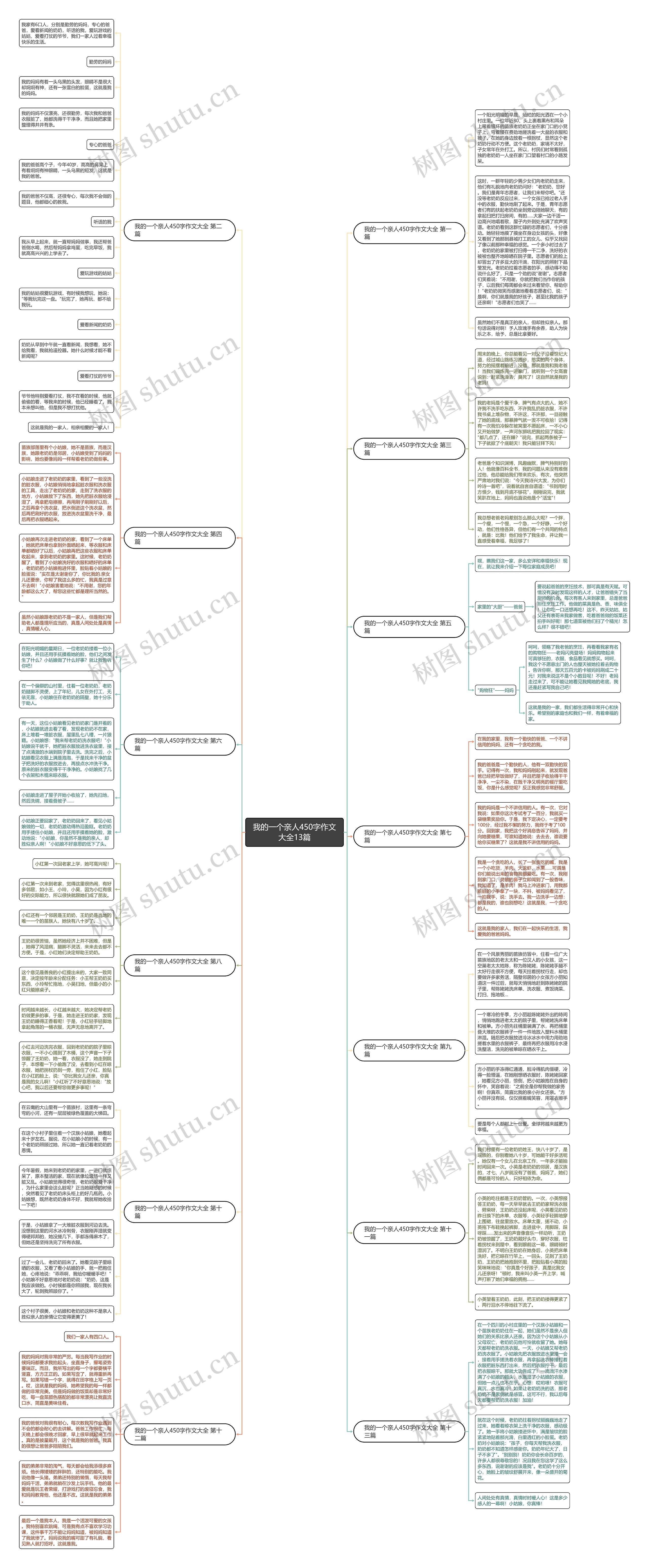 我的一个亲人450字作文大全13篇思维导图