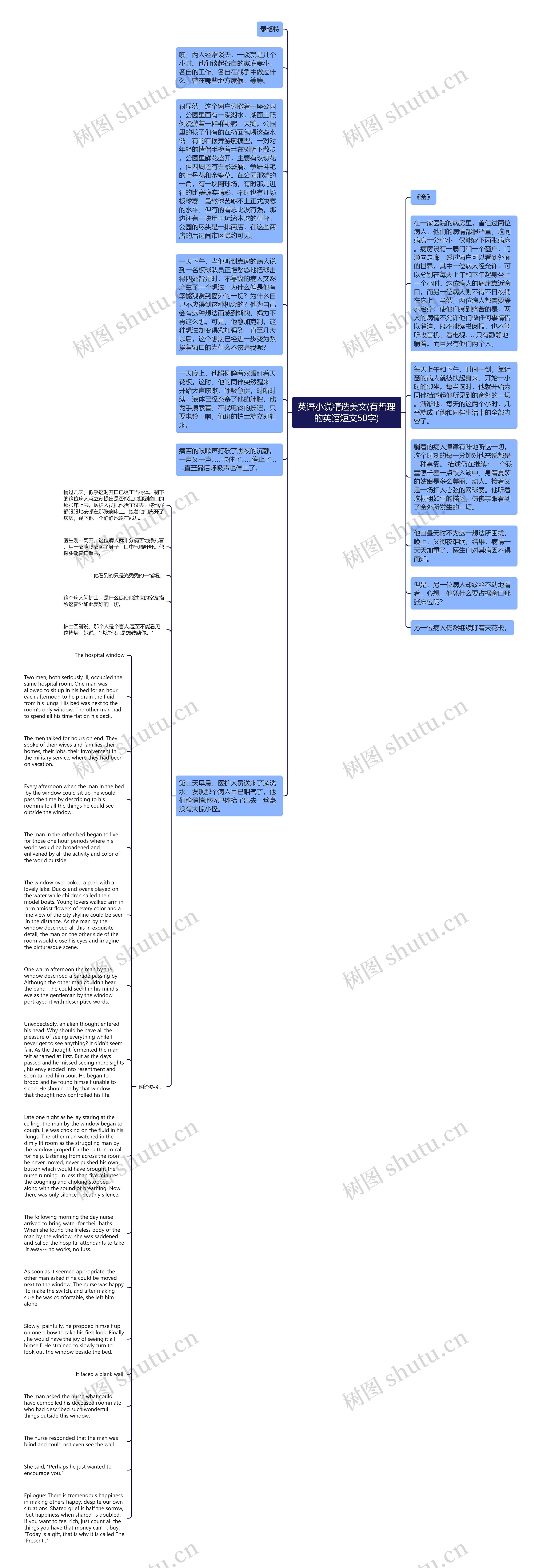 英语小说精选美文(有哲理的英语短文50字)思维导图