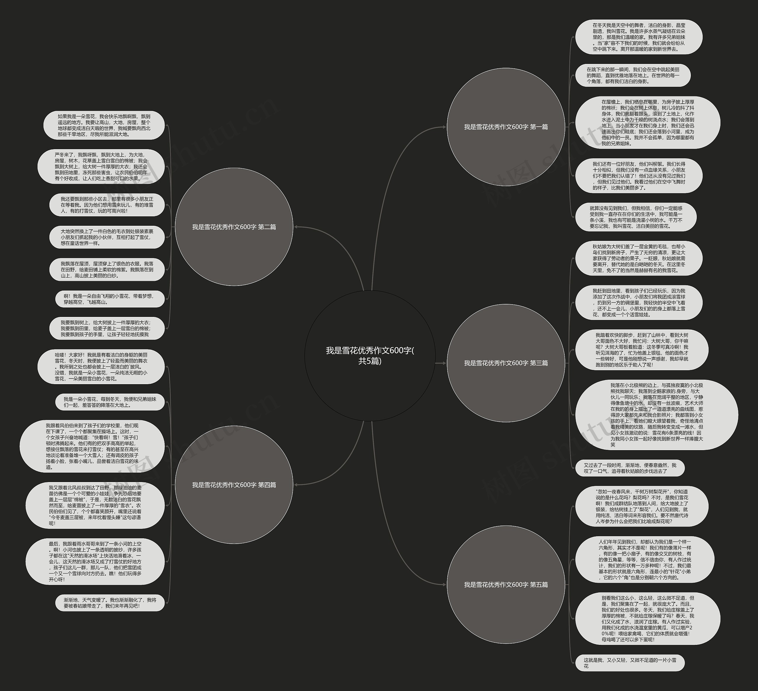 我是雪花优秀作文600字(共5篇)思维导图