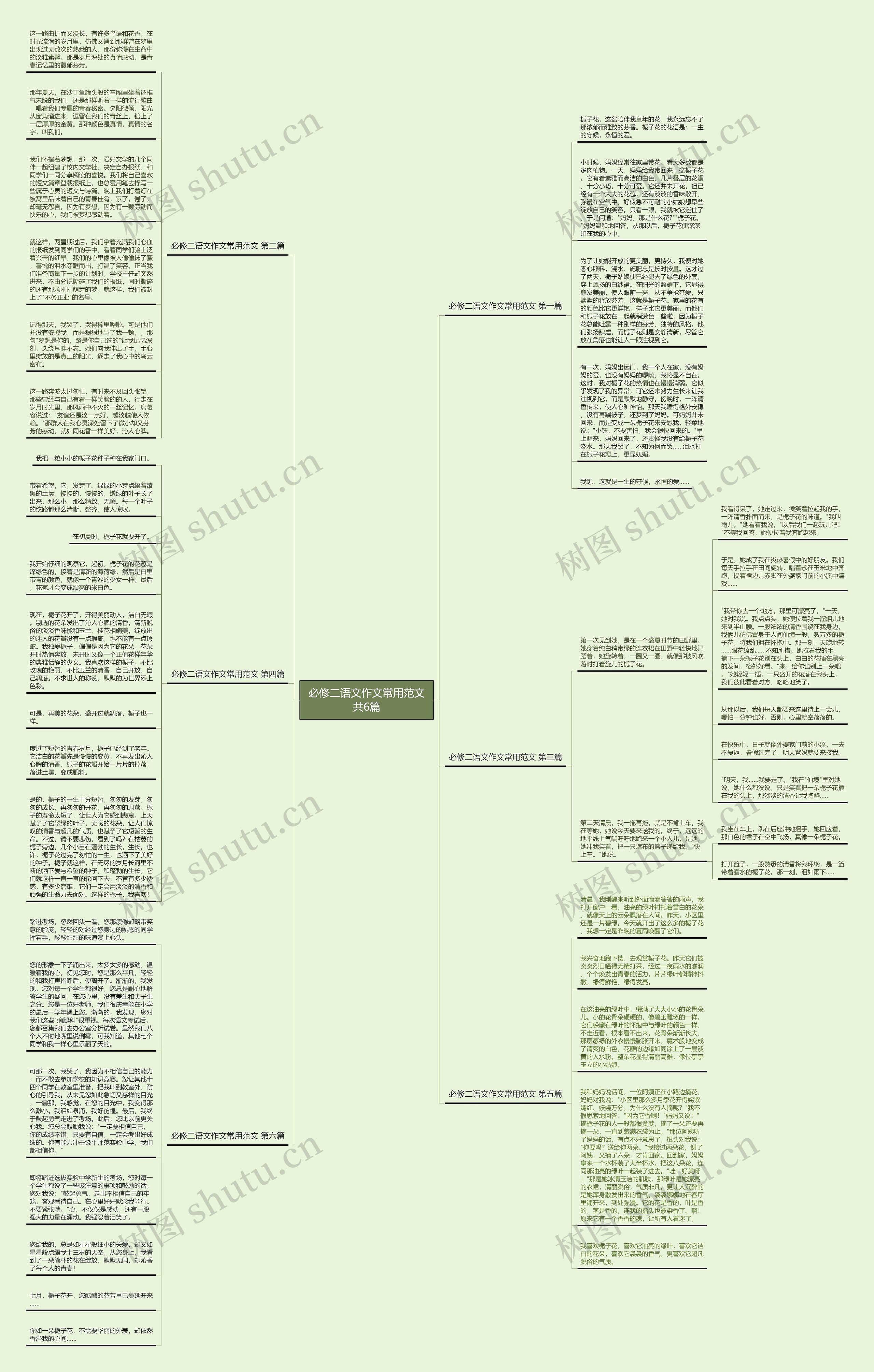 必修二语文作文常用范文共6篇思维导图