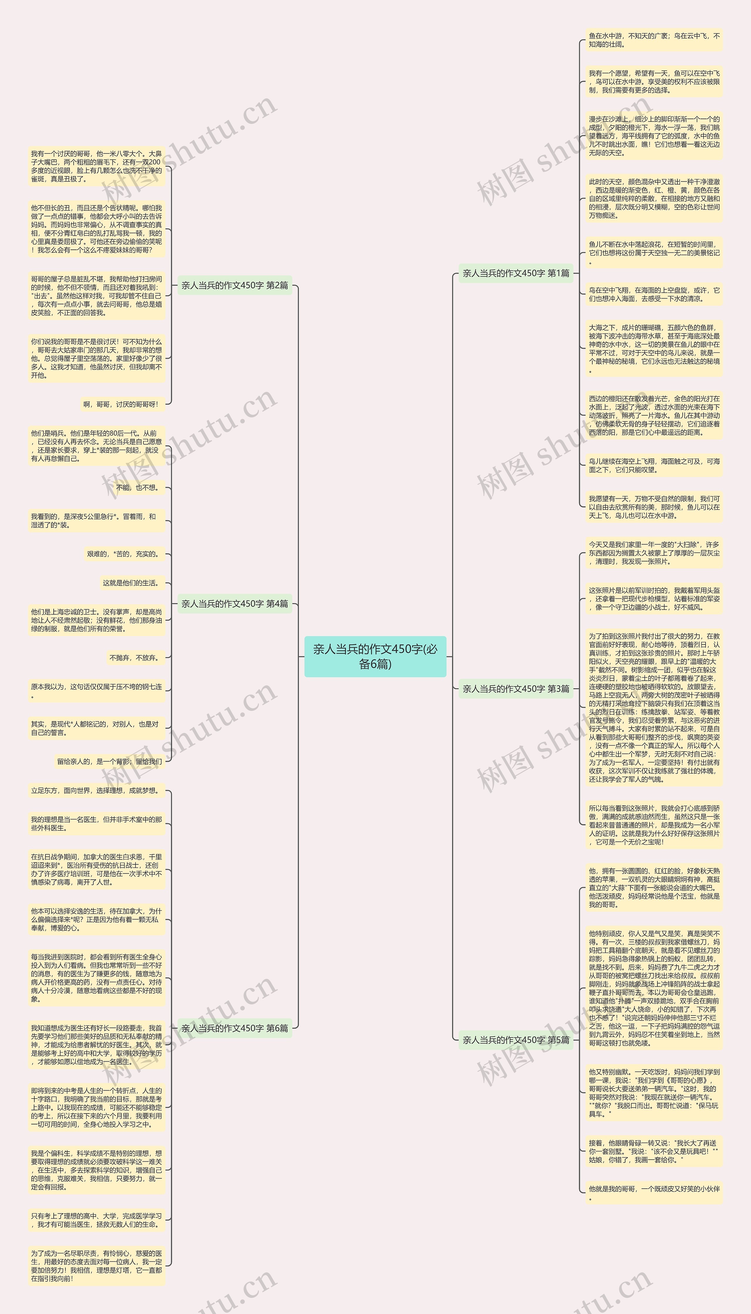 亲人当兵的作文450字(必备6篇)思维导图