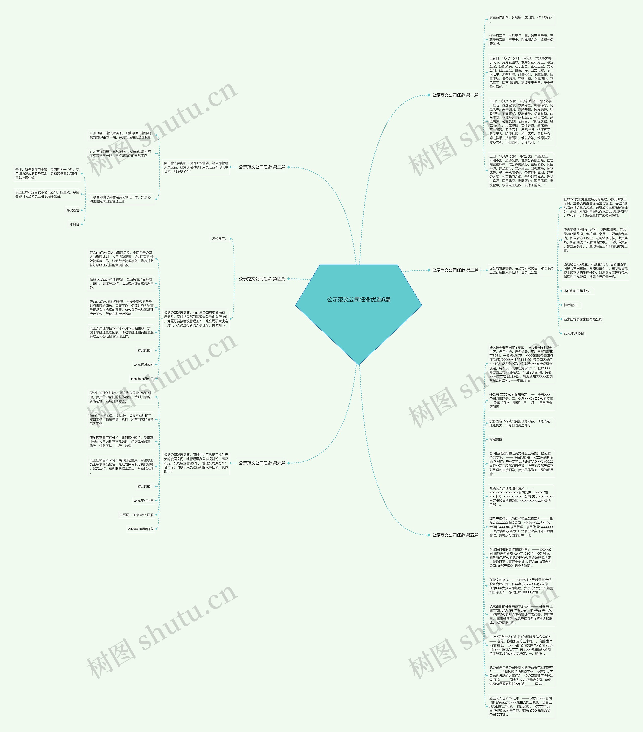 公示范文公司任命优选6篇思维导图高清图 公示范文公司任命优选6篇思维导图