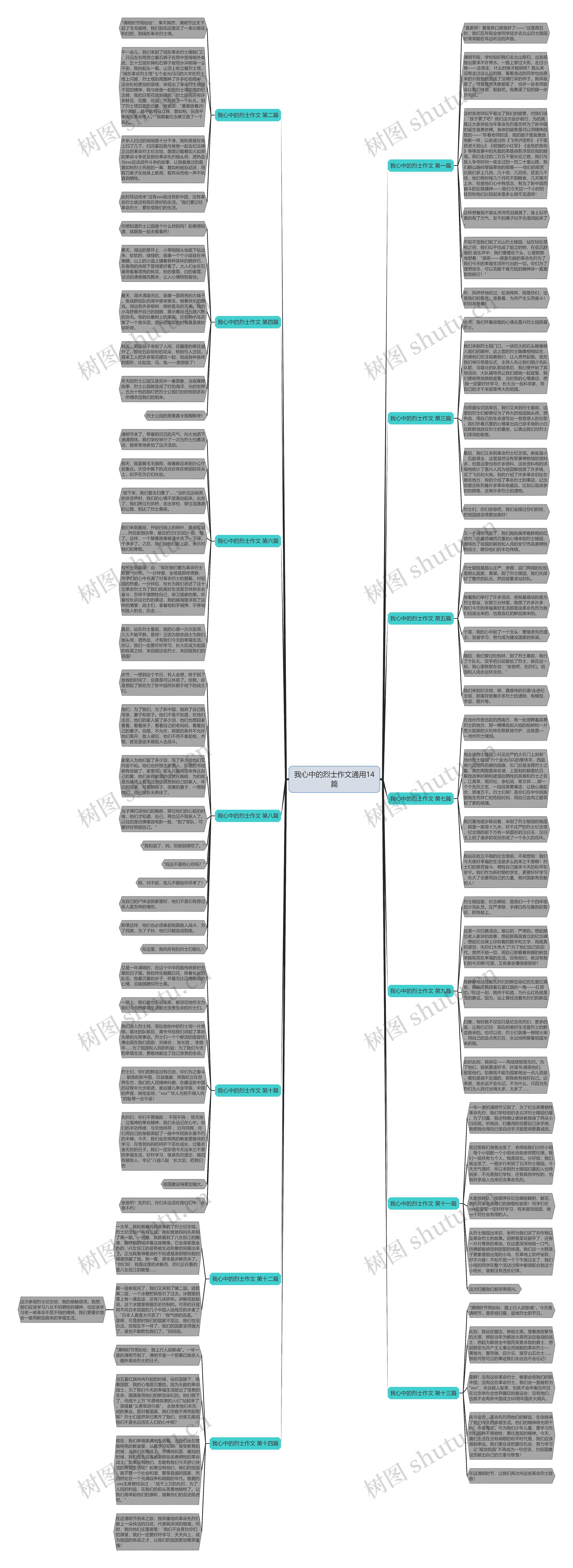 我心中的烈士作文通用14篇思维导图