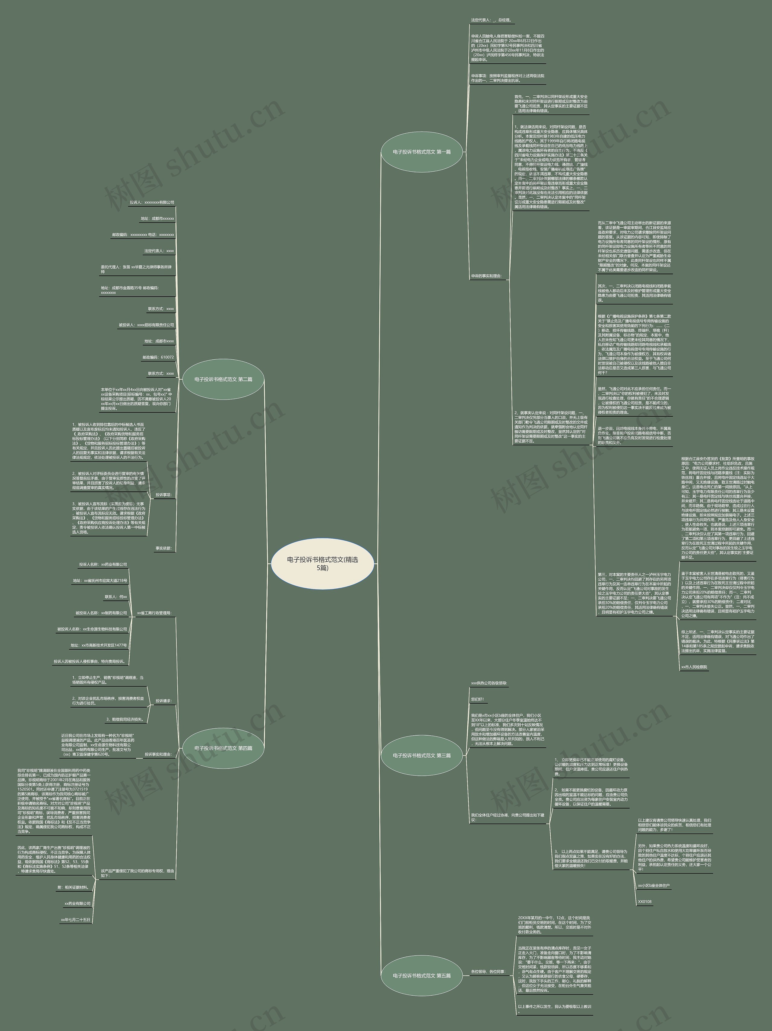 电子投诉书格式范文(精选5篇)思维导图