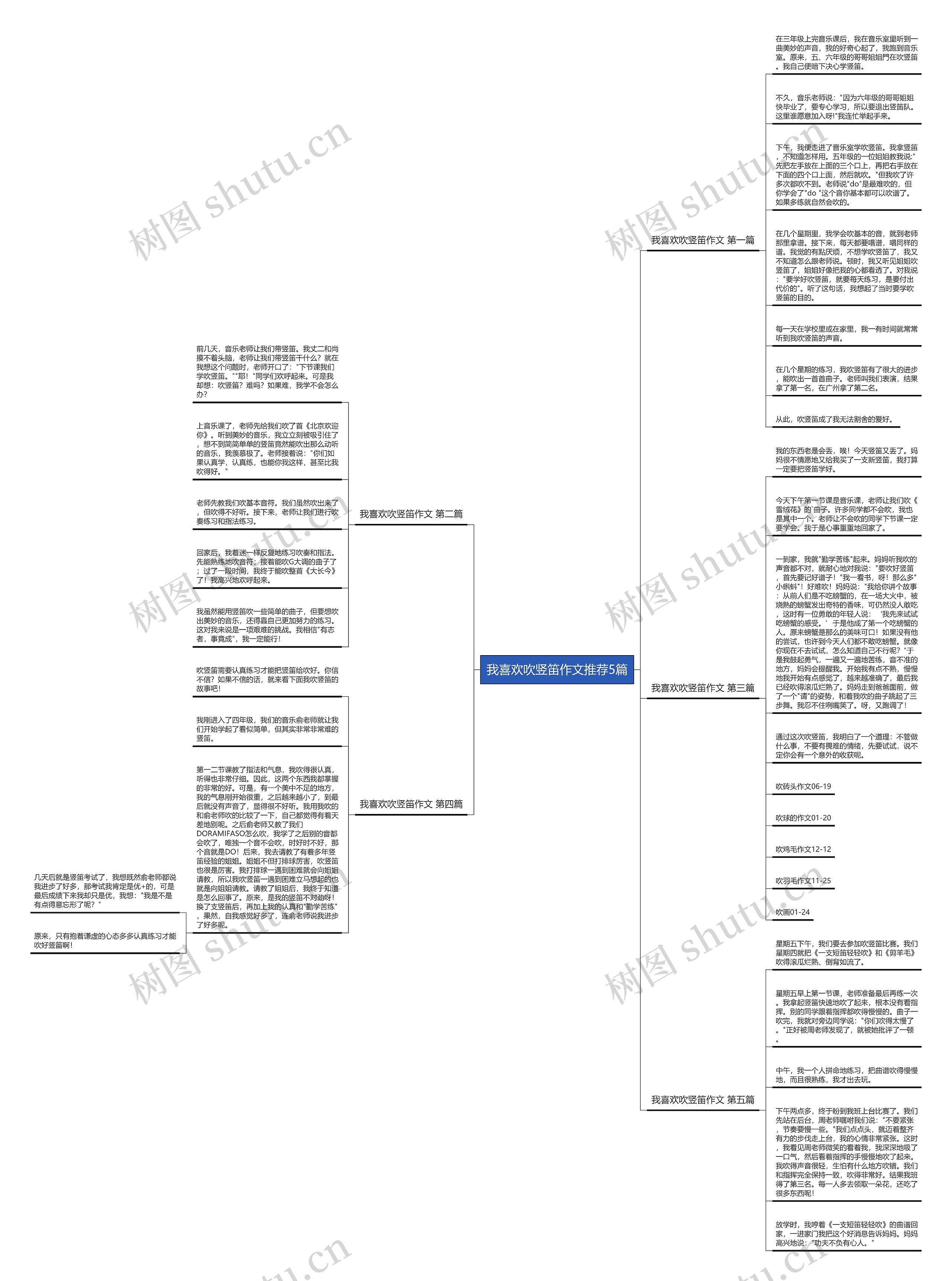 我喜欢吹竖笛作文推荐5篇思维导图