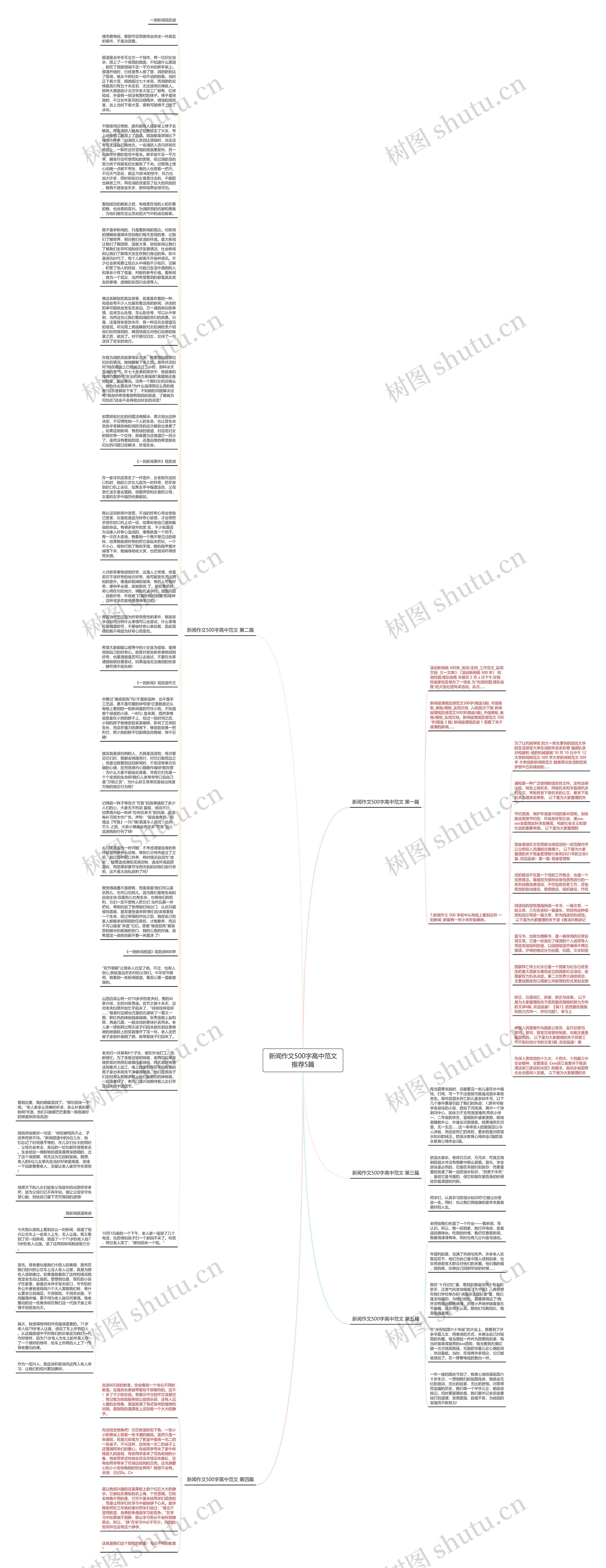 新闻作文500字高中范文推荐5篇思维导图