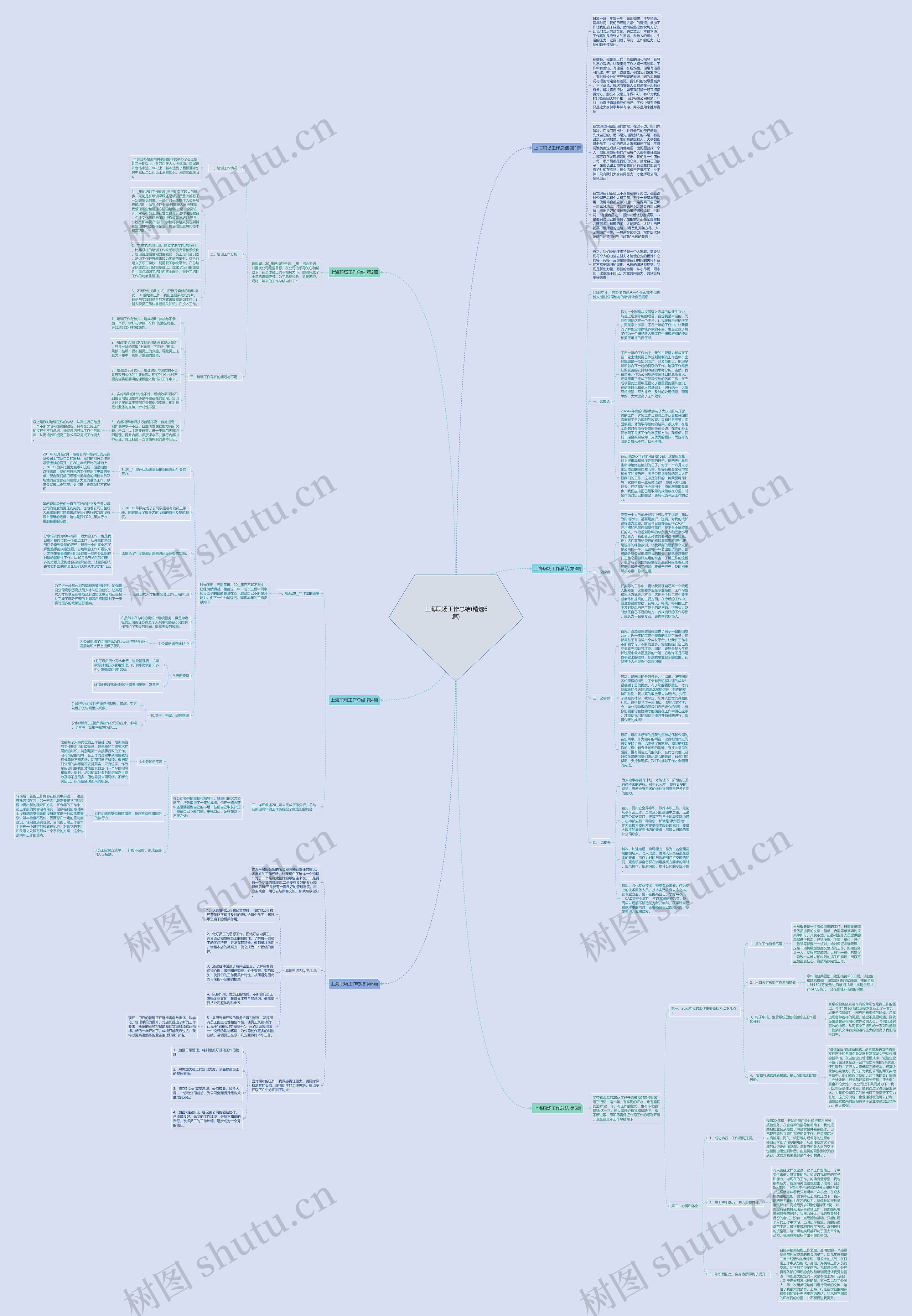上海职场工作总结(精选6篇)思维导图