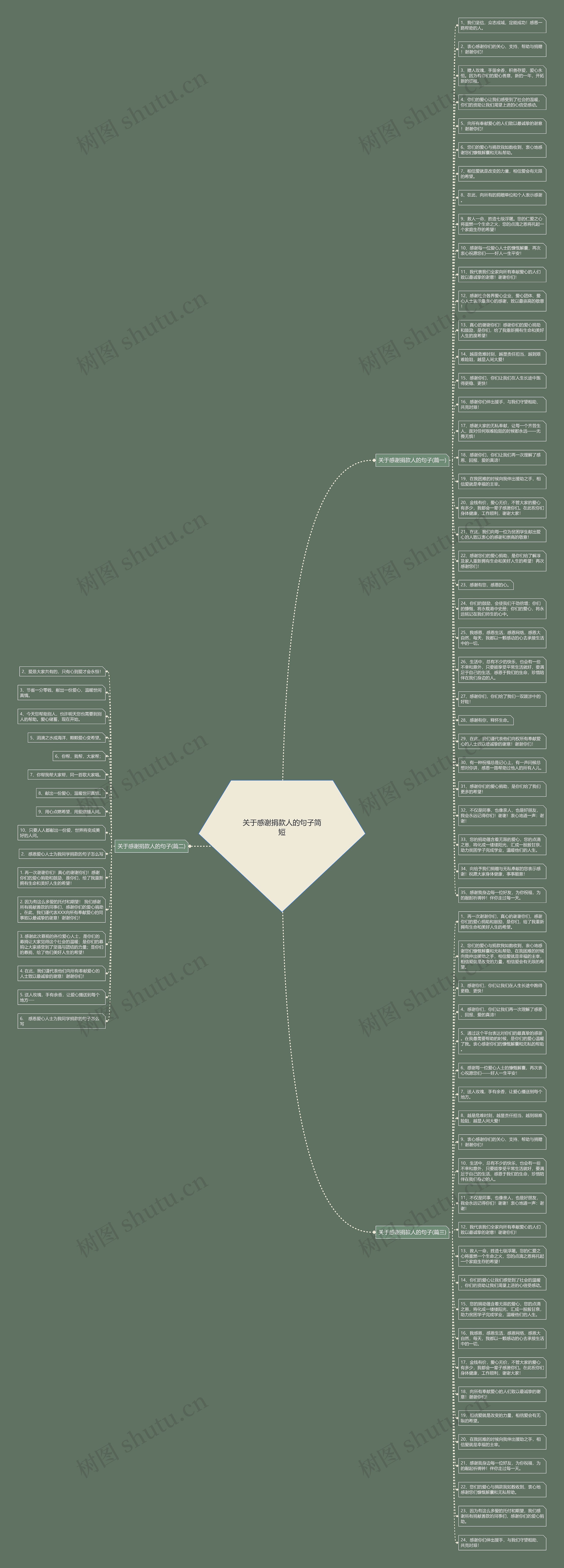 关于感谢捐款人的句子简短思维导图