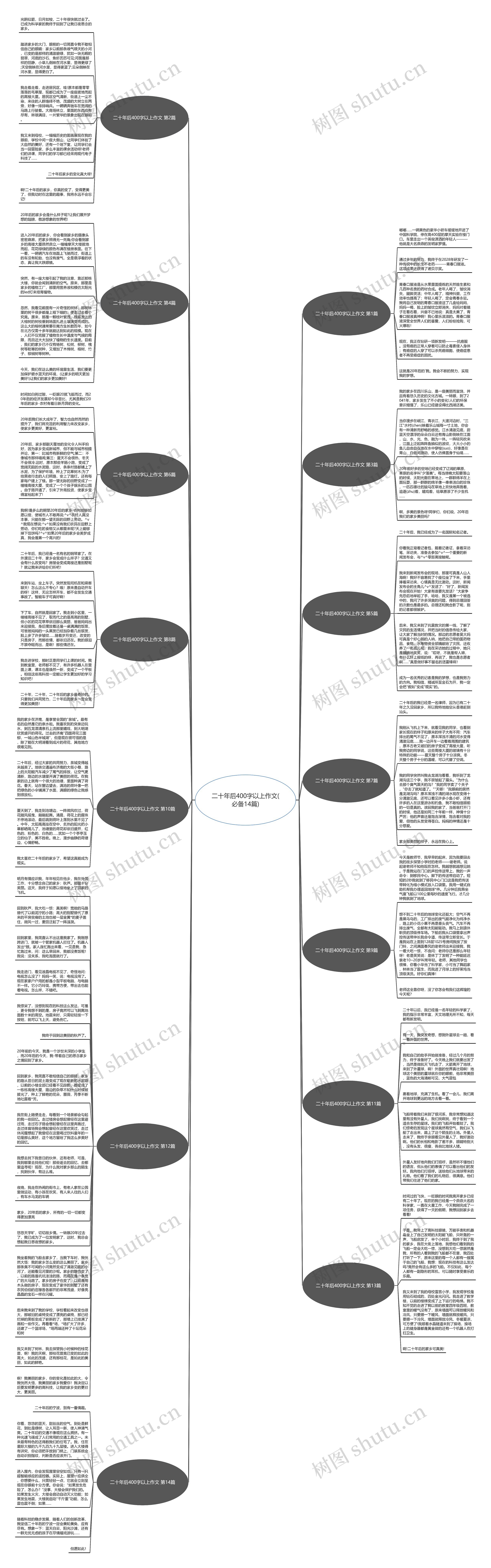 二十年后400字以上作文(必备14篇)思维导图