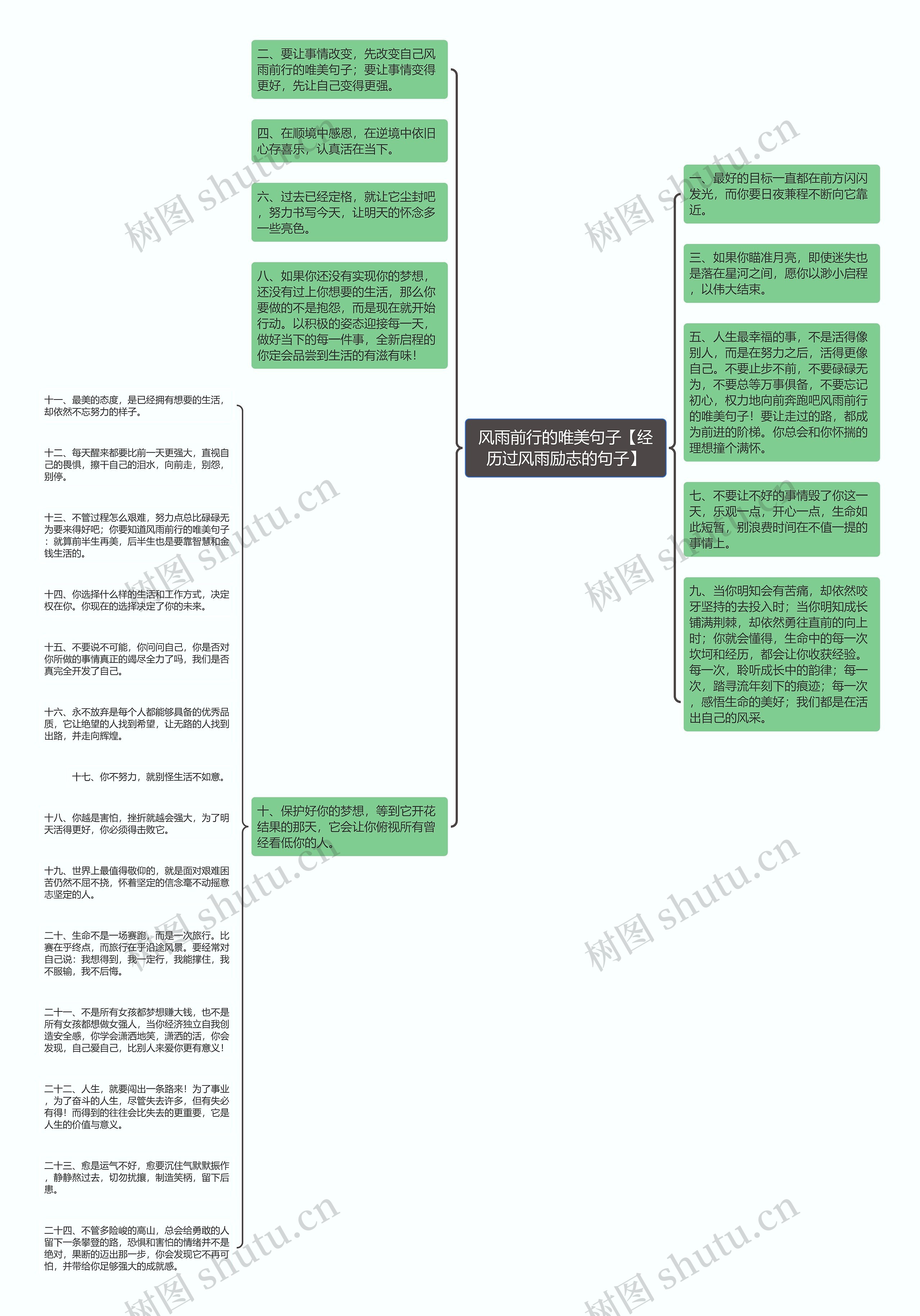 风雨前行的唯美句子【经历过风雨励志的句子】思维导图