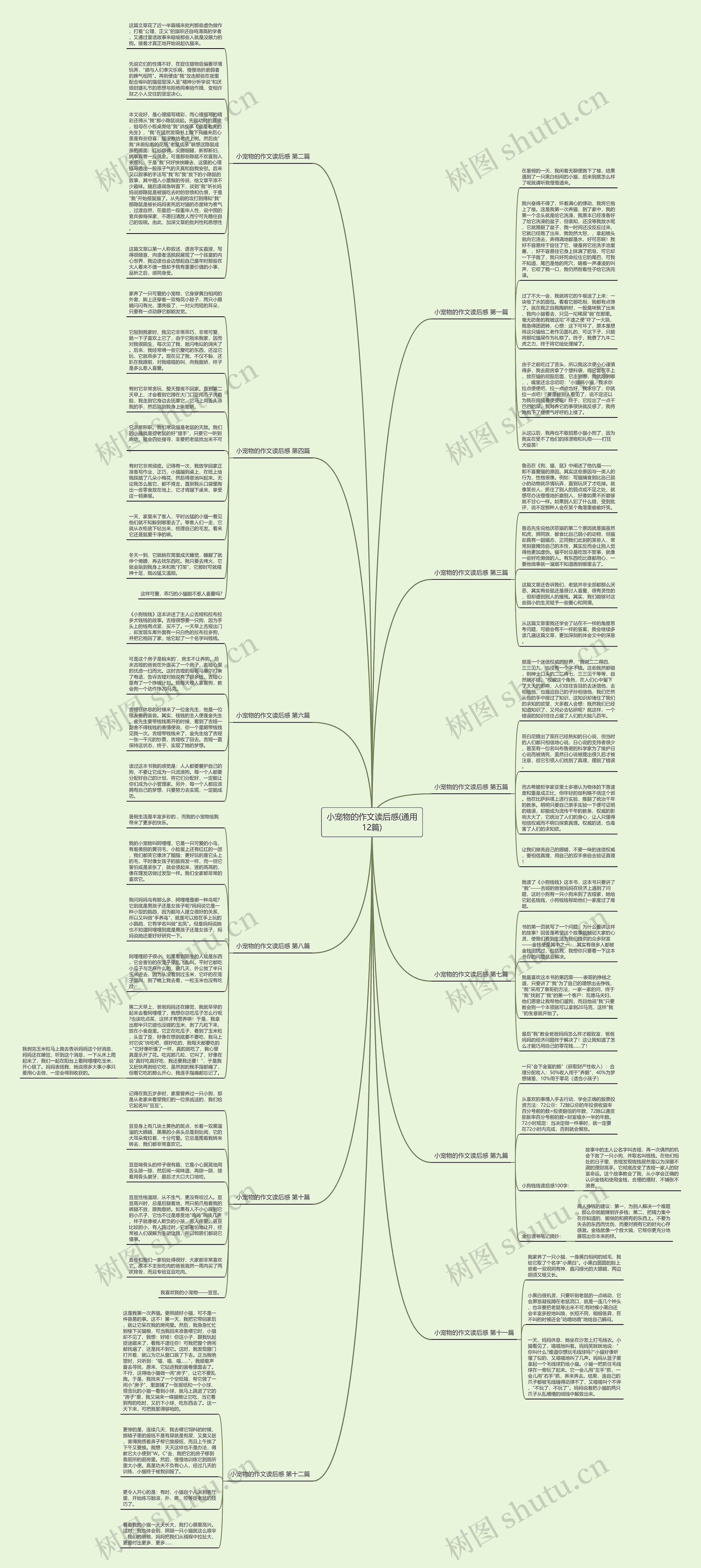 小宠物的作文读后感(通用12篇)思维导图