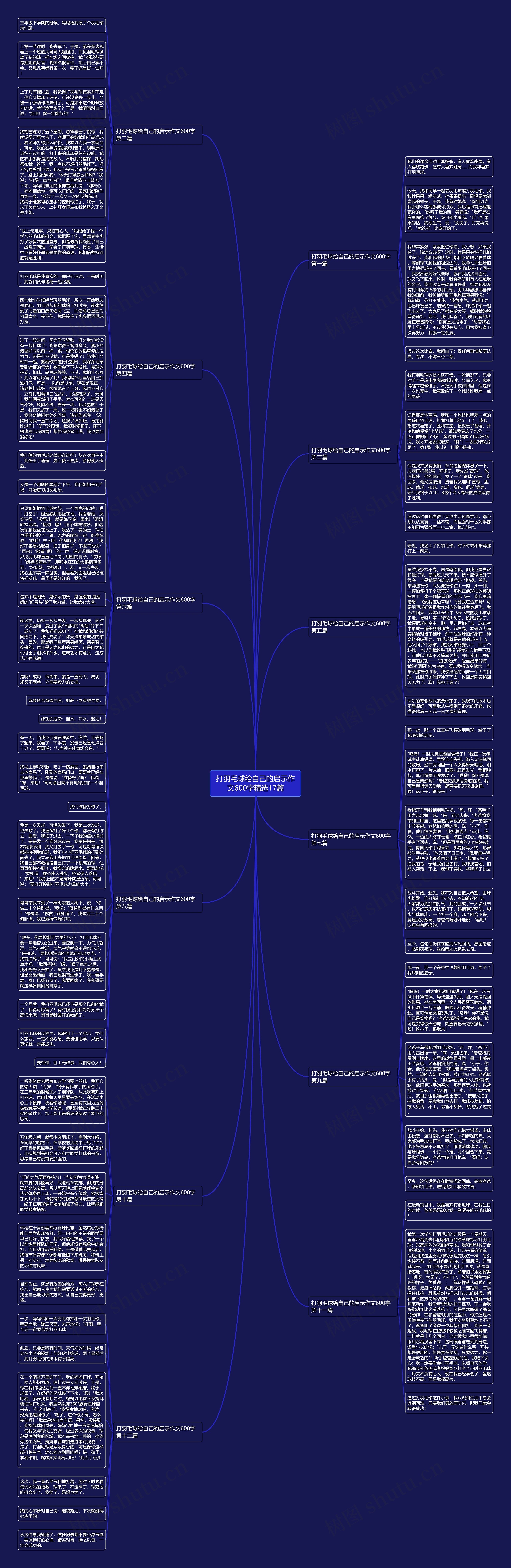 打羽毛球给自己的启示作文600字精选17篇思维导图