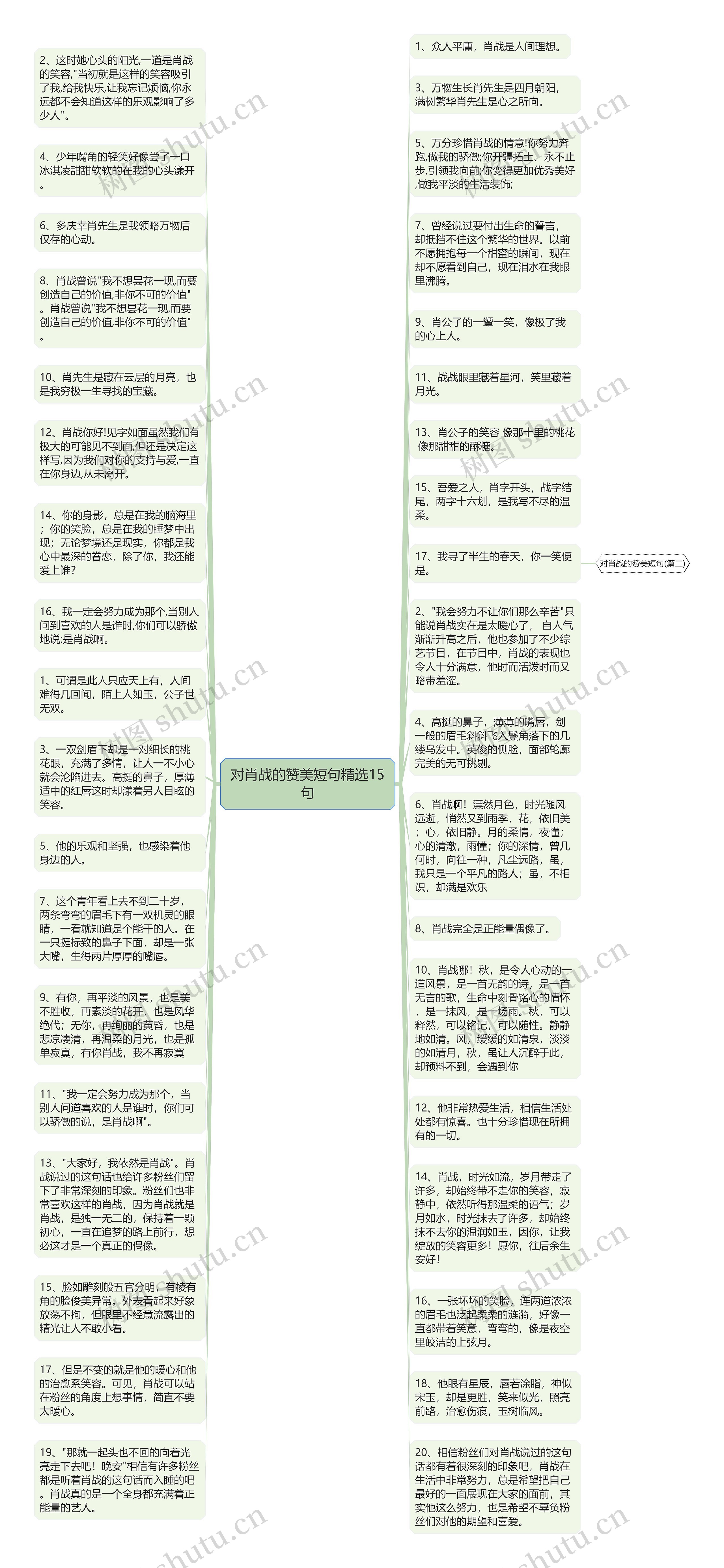 对肖战的赞美短句精选15句思维导图