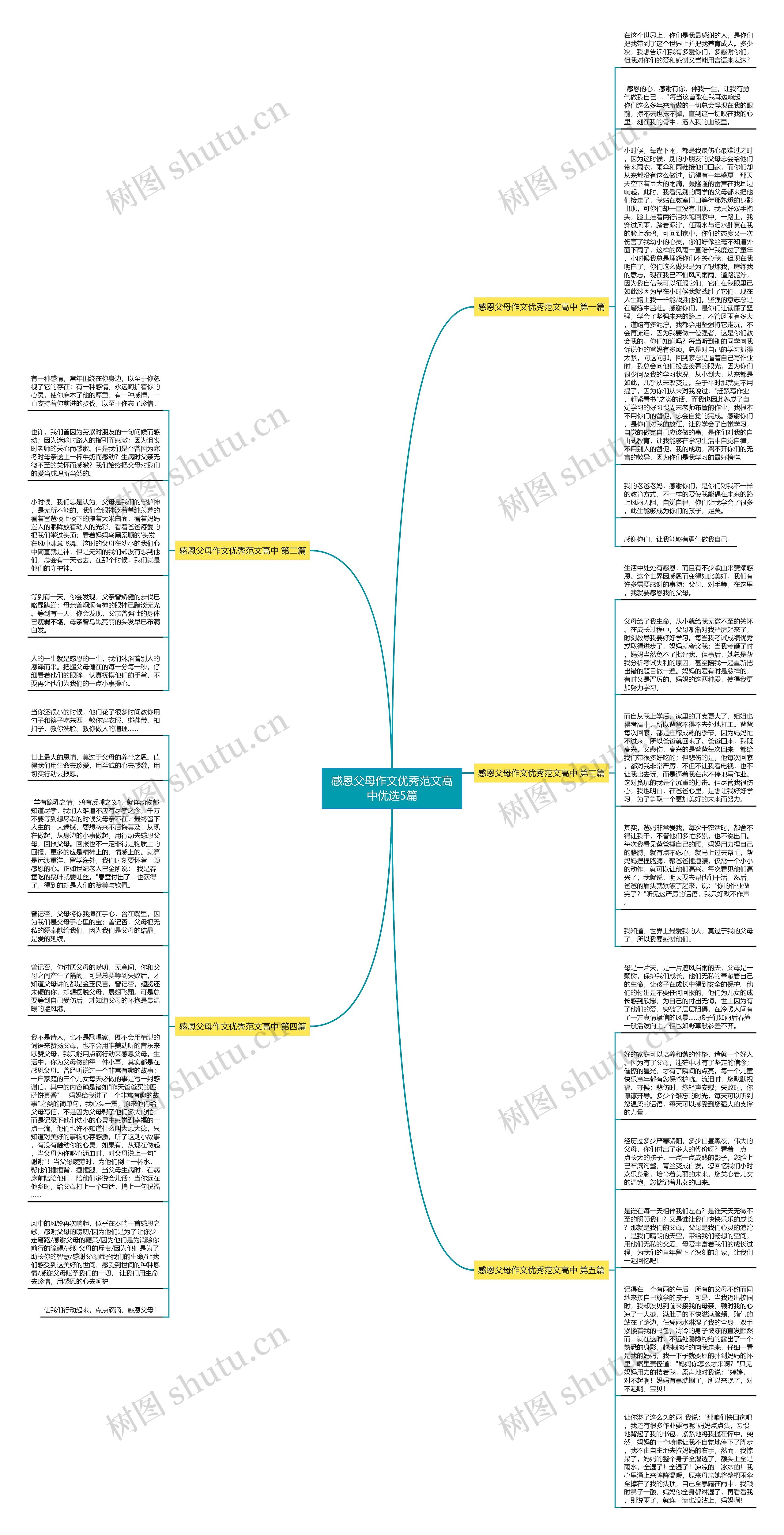 感恩父母作文优秀范文高中优选5篇思维导图高清图 感恩父母作文优秀范文高中优选5篇思维导图