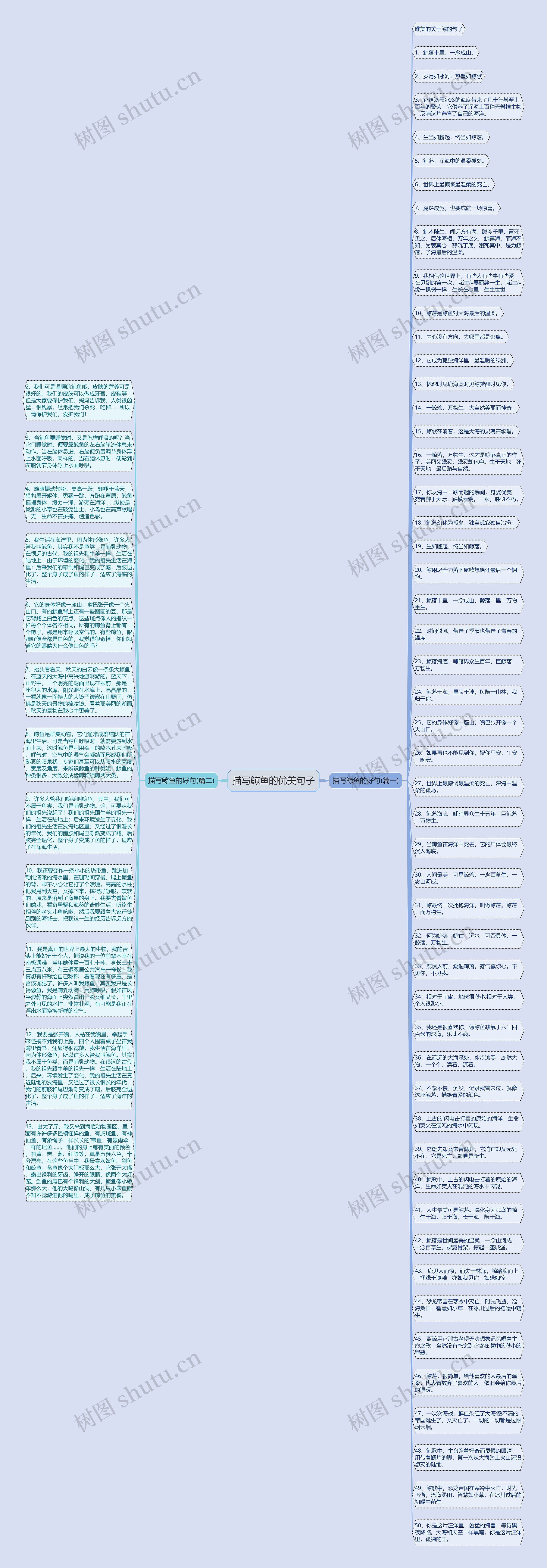 描写鲸鱼的优美句子思维导图