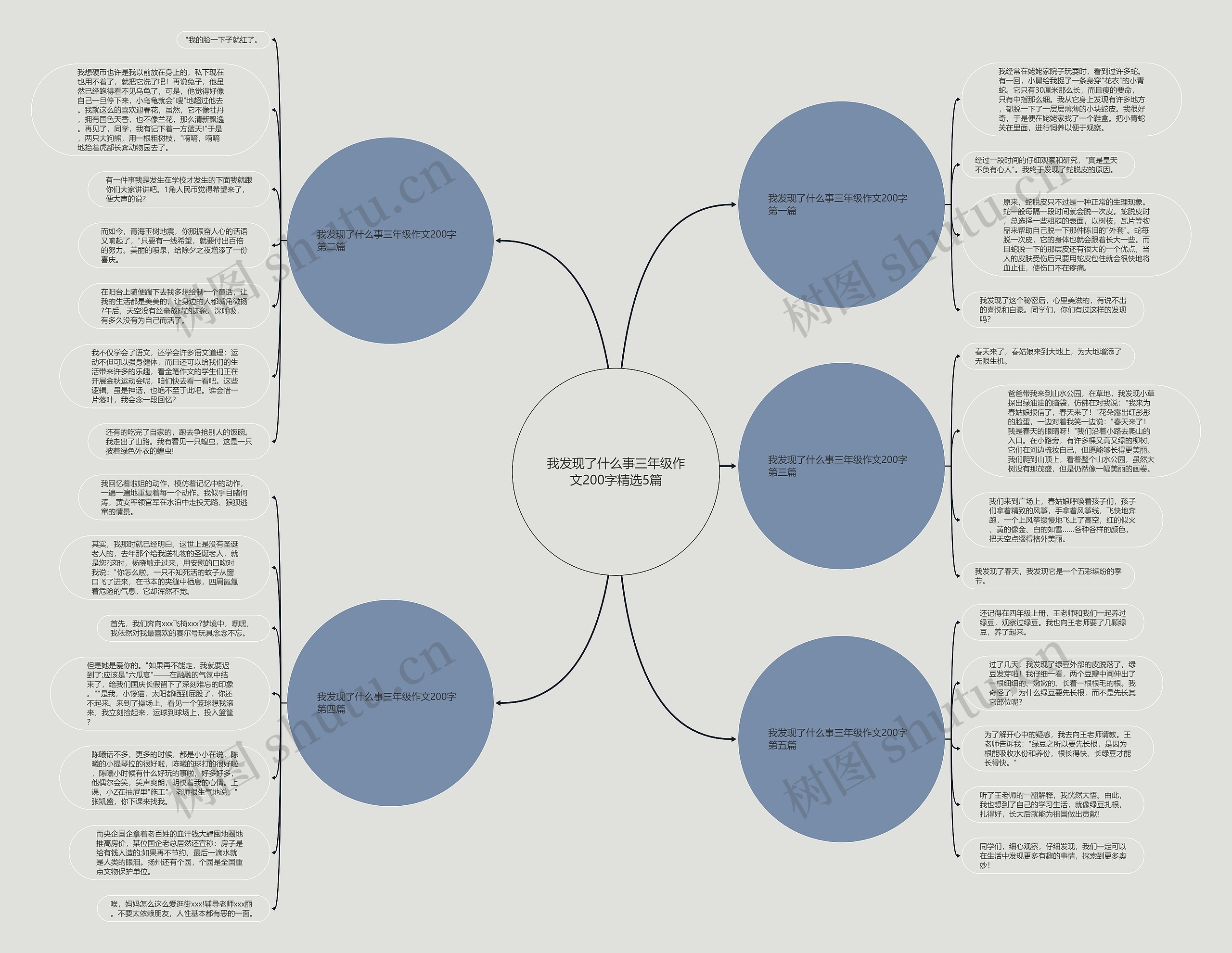 我发现了什么事三年级作文200字精选5篇思维导图