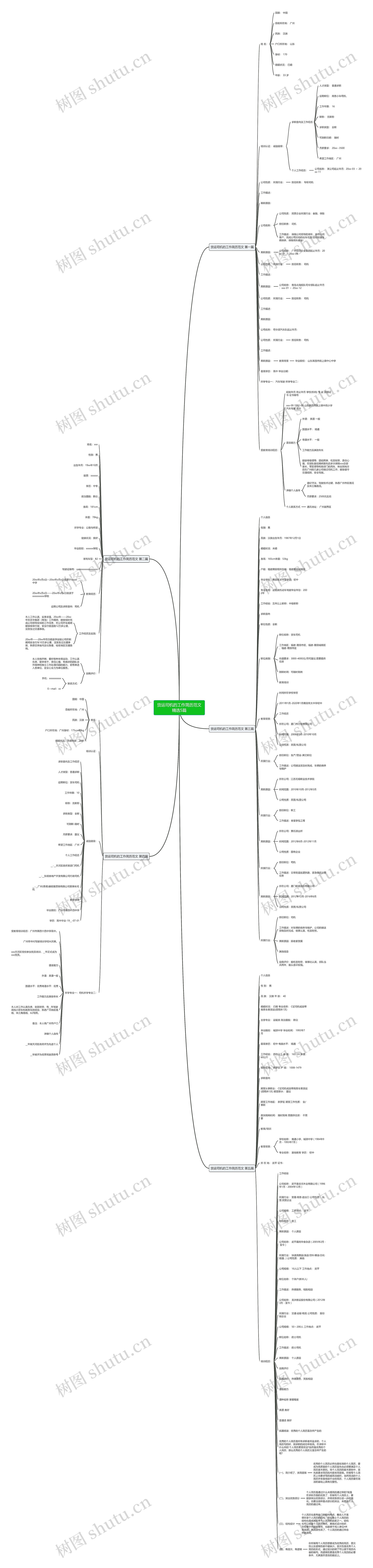 货运司机的工作简历范文精选5篇思维导图
