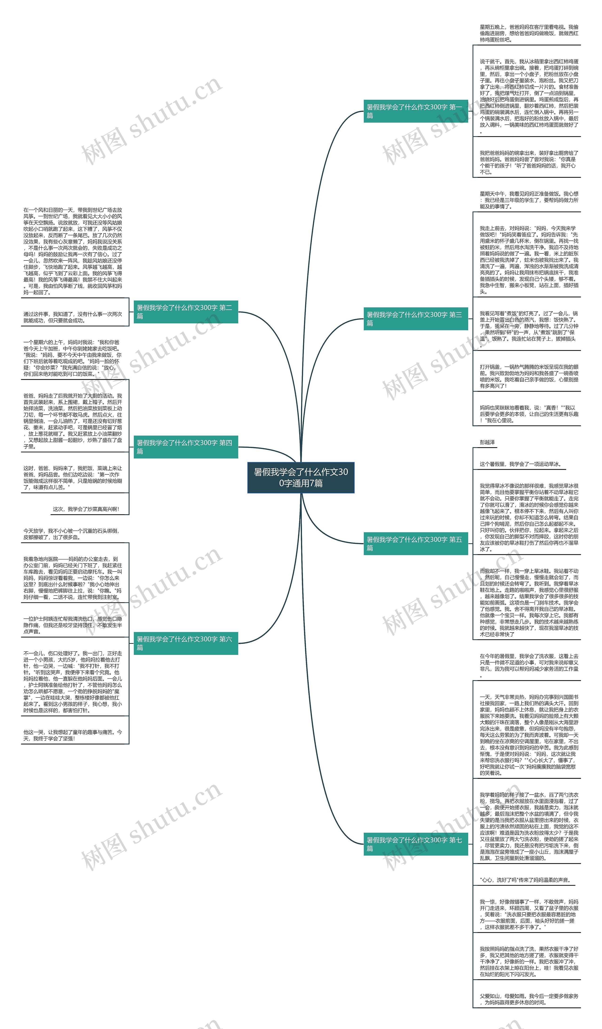 暑假我学会了什么作文300字通用7篇思维导图