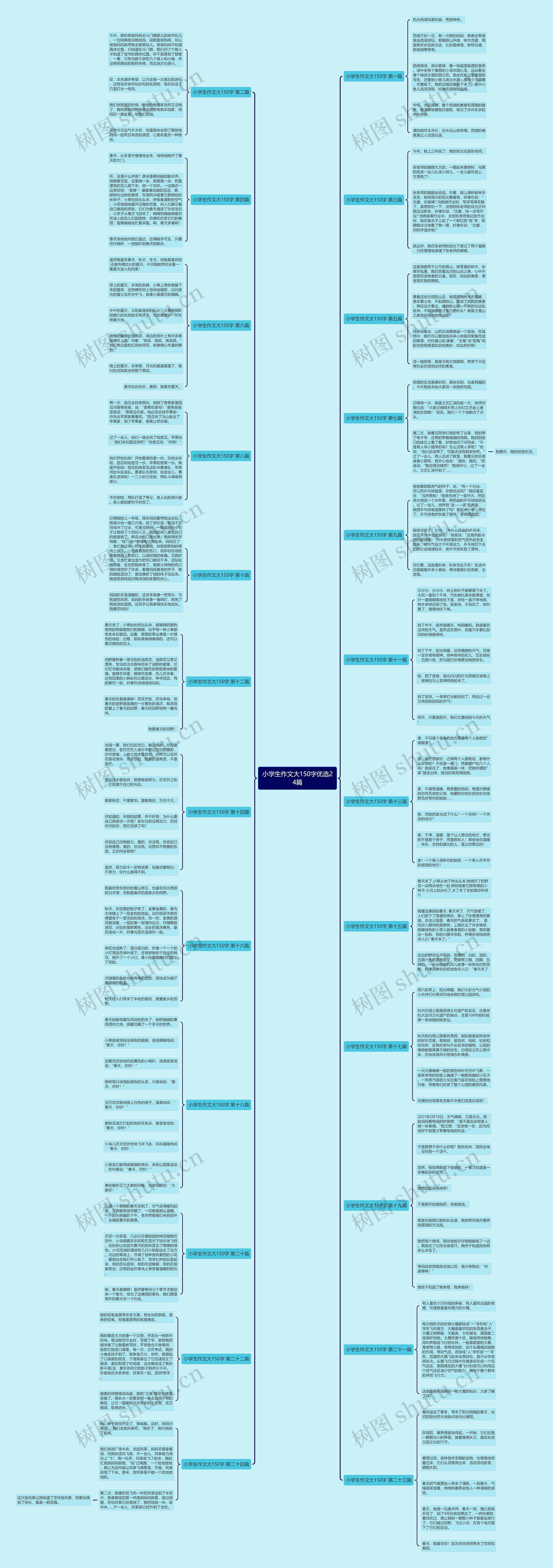 小学生作文大150字优选24篇思维导图