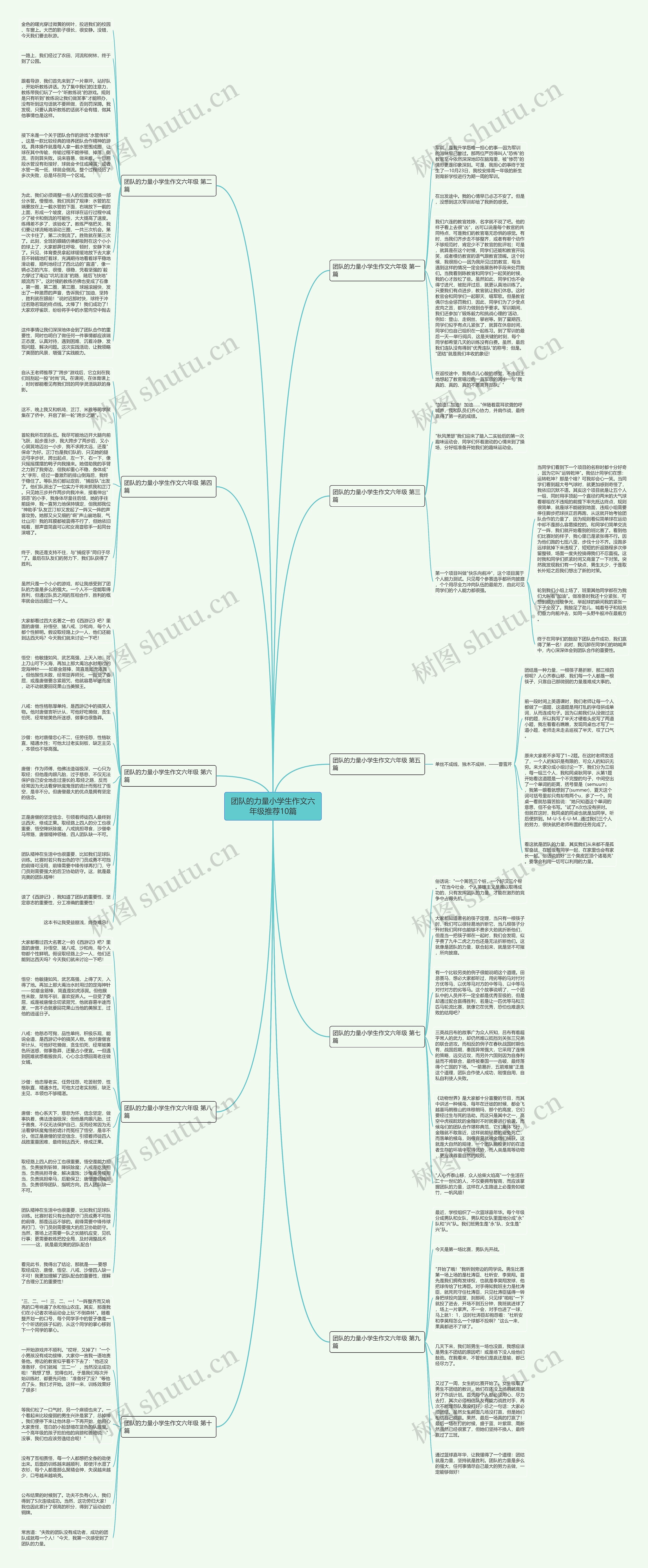 团队的力量小学生作文六年级推荐10篇思维导图