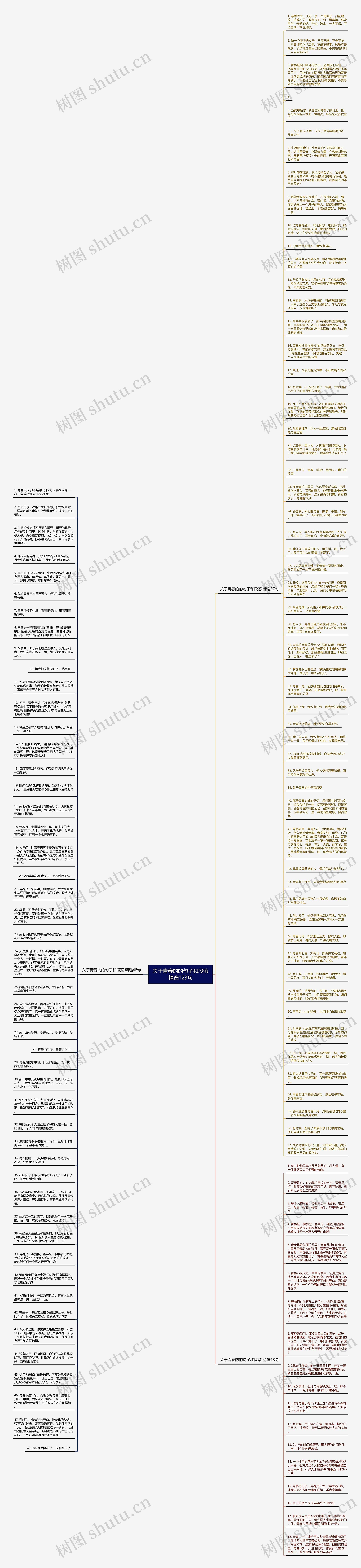 关于青春的的句子和段落精选123句思维导图