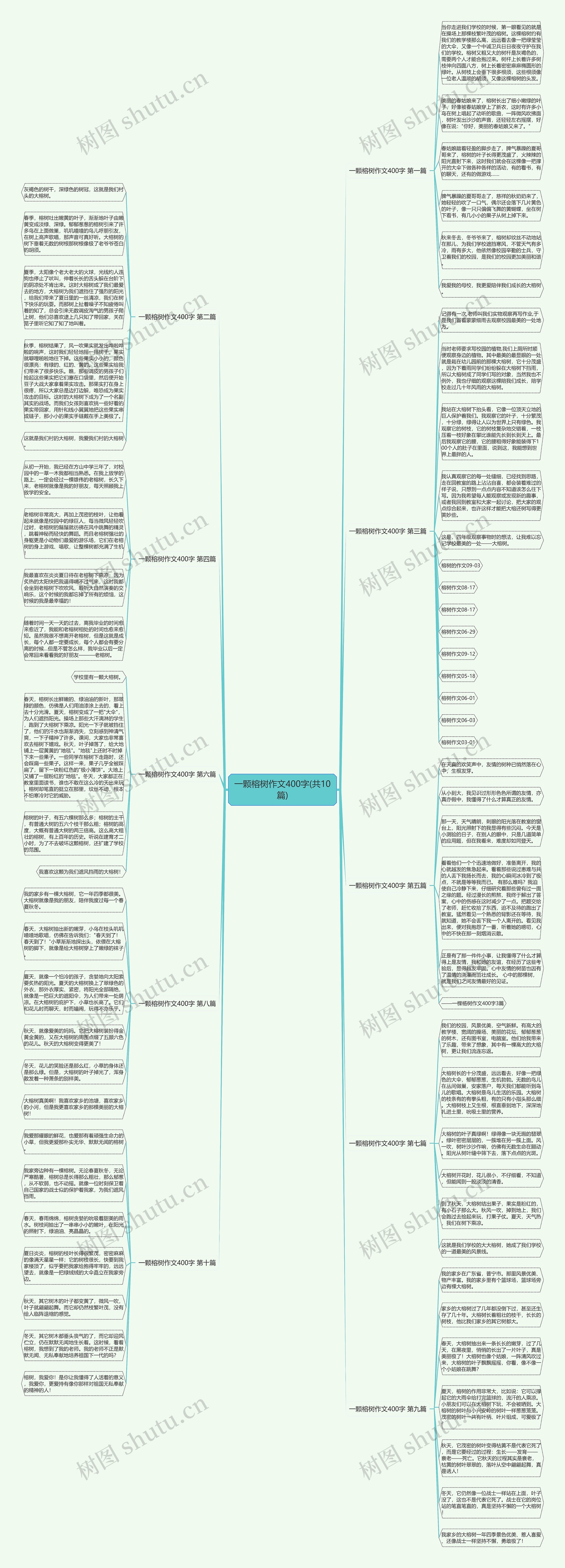 一颗榕树作文400字(共10篇)思维导图
