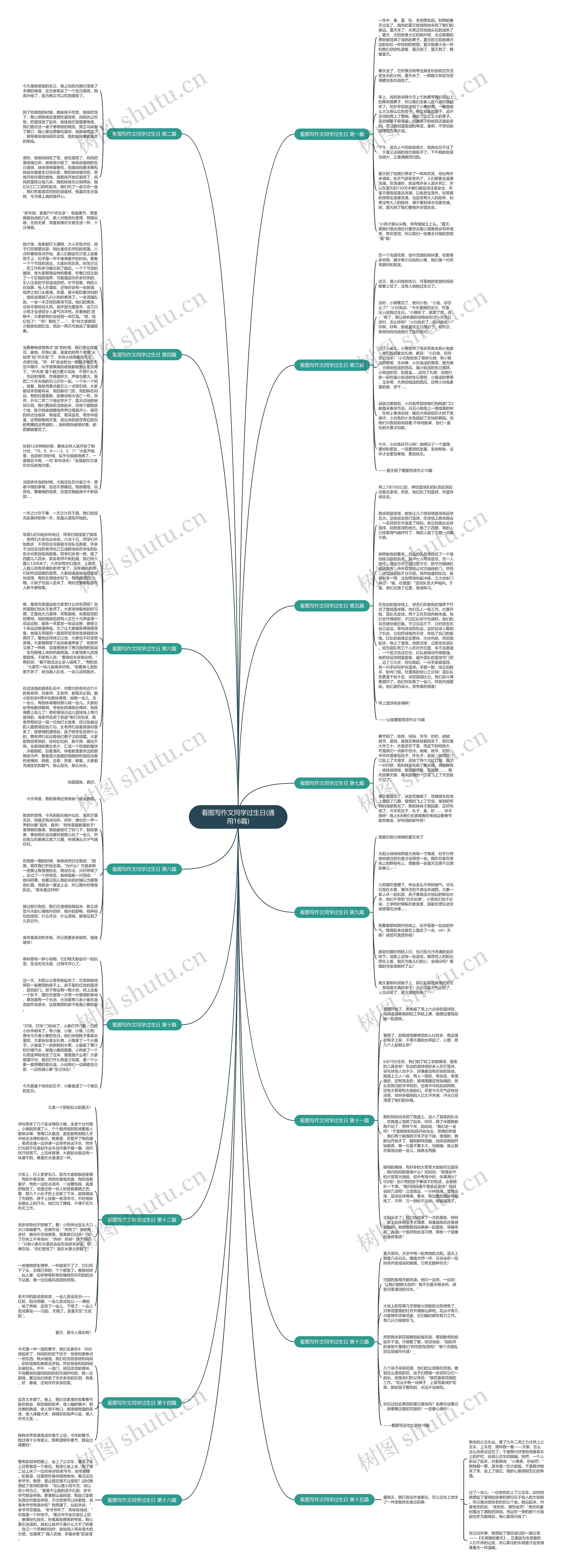 看图写作文同学过生日(通用16篇)思维导图