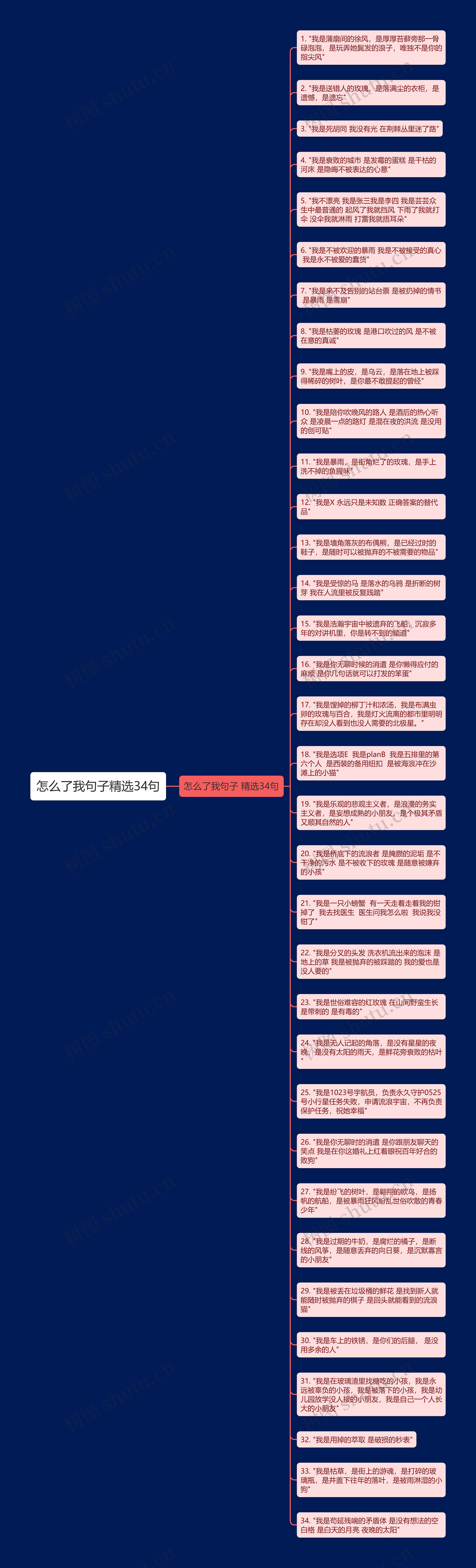 怎么了我句子精选34句思维导图