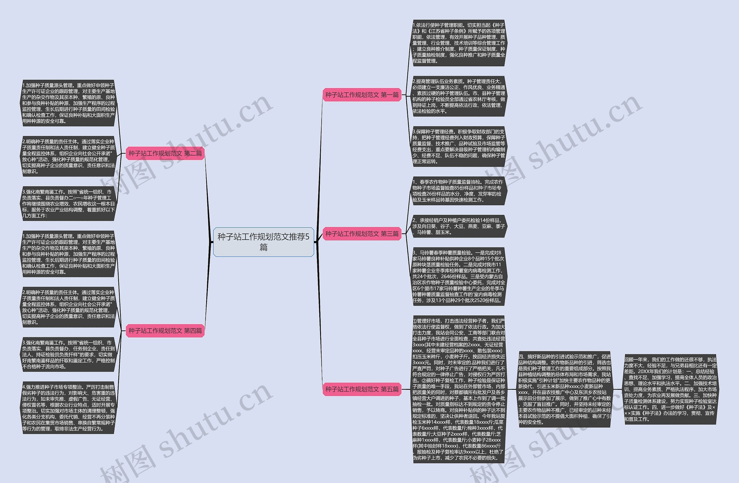 种子站工作规划范文推荐5篇思维导图