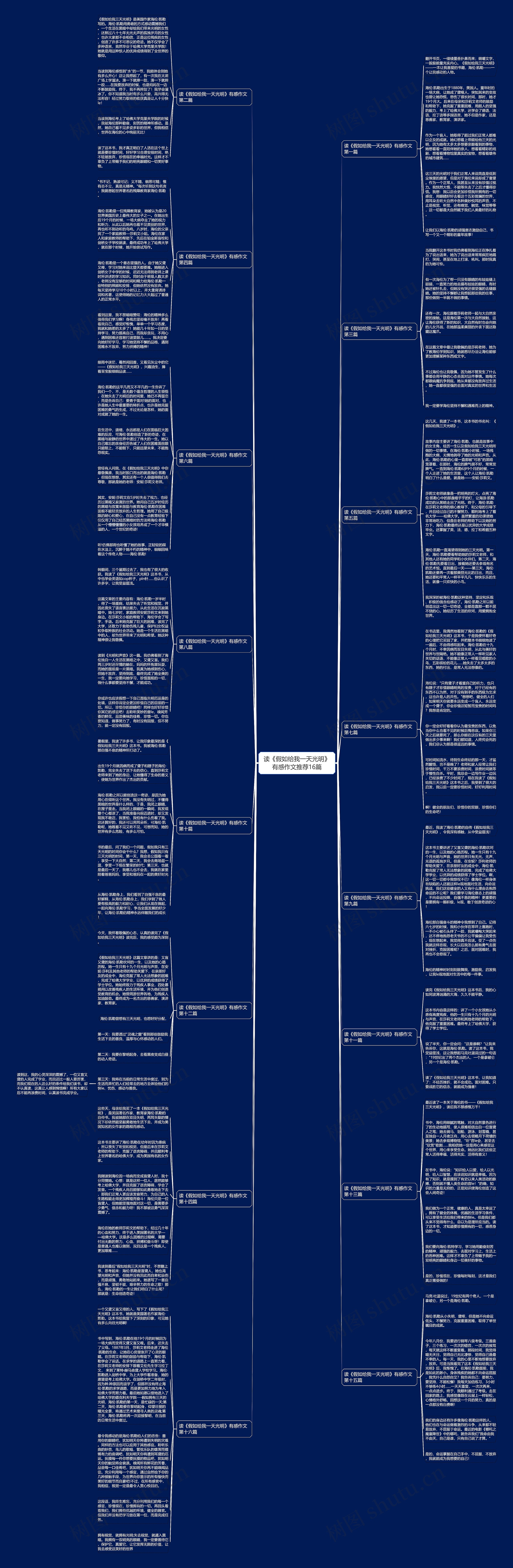 读《假如给我一天光明》有感作文推荐16篇思维导图
