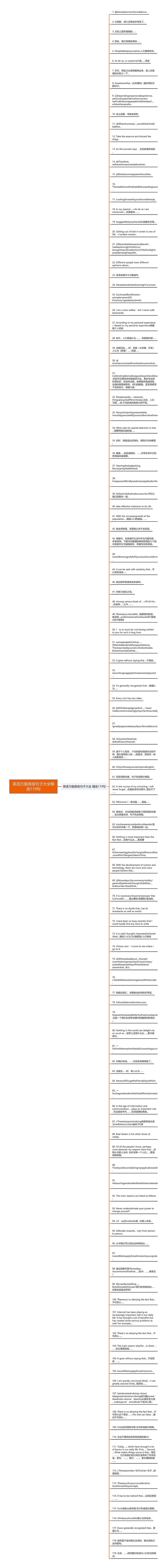 英语万能高级句子大全精选119句